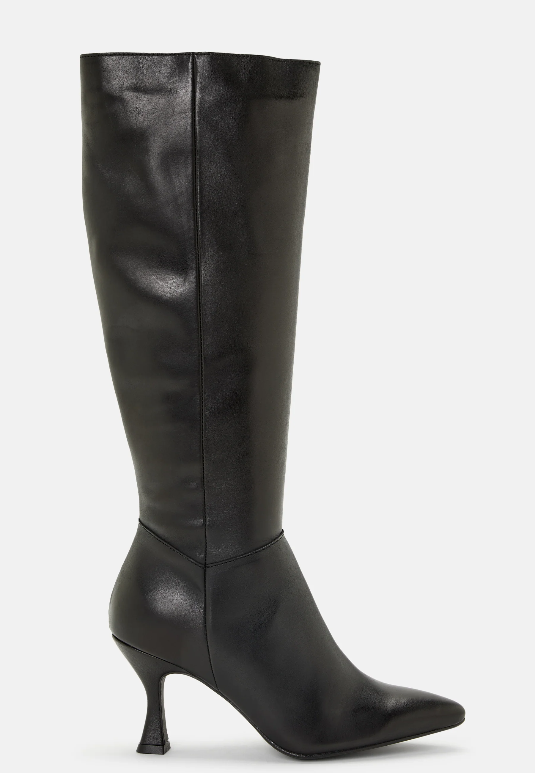 Leather Pointy High Heeled Boots - Image 3
