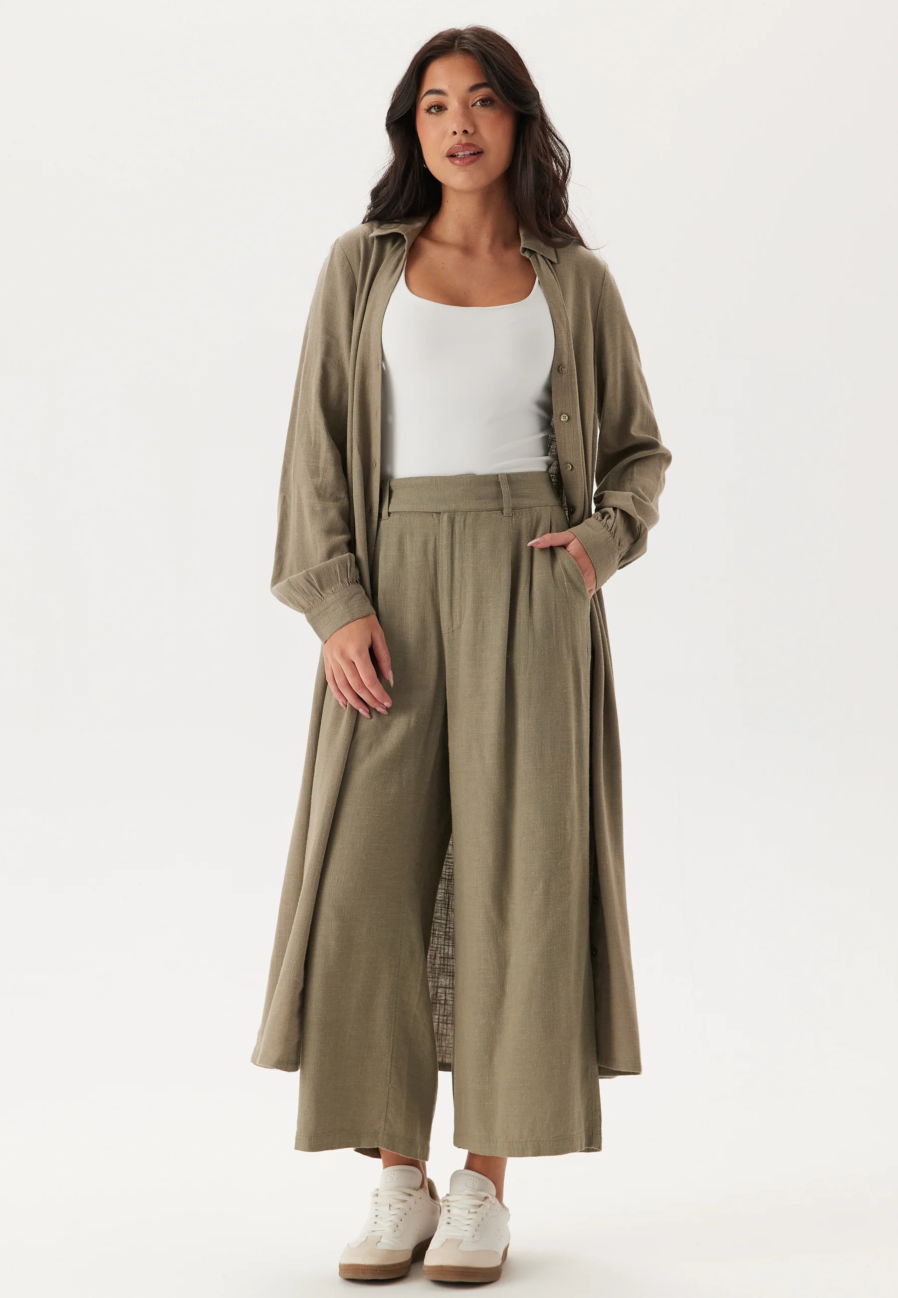 Linen Shirt Dress - Image 2
