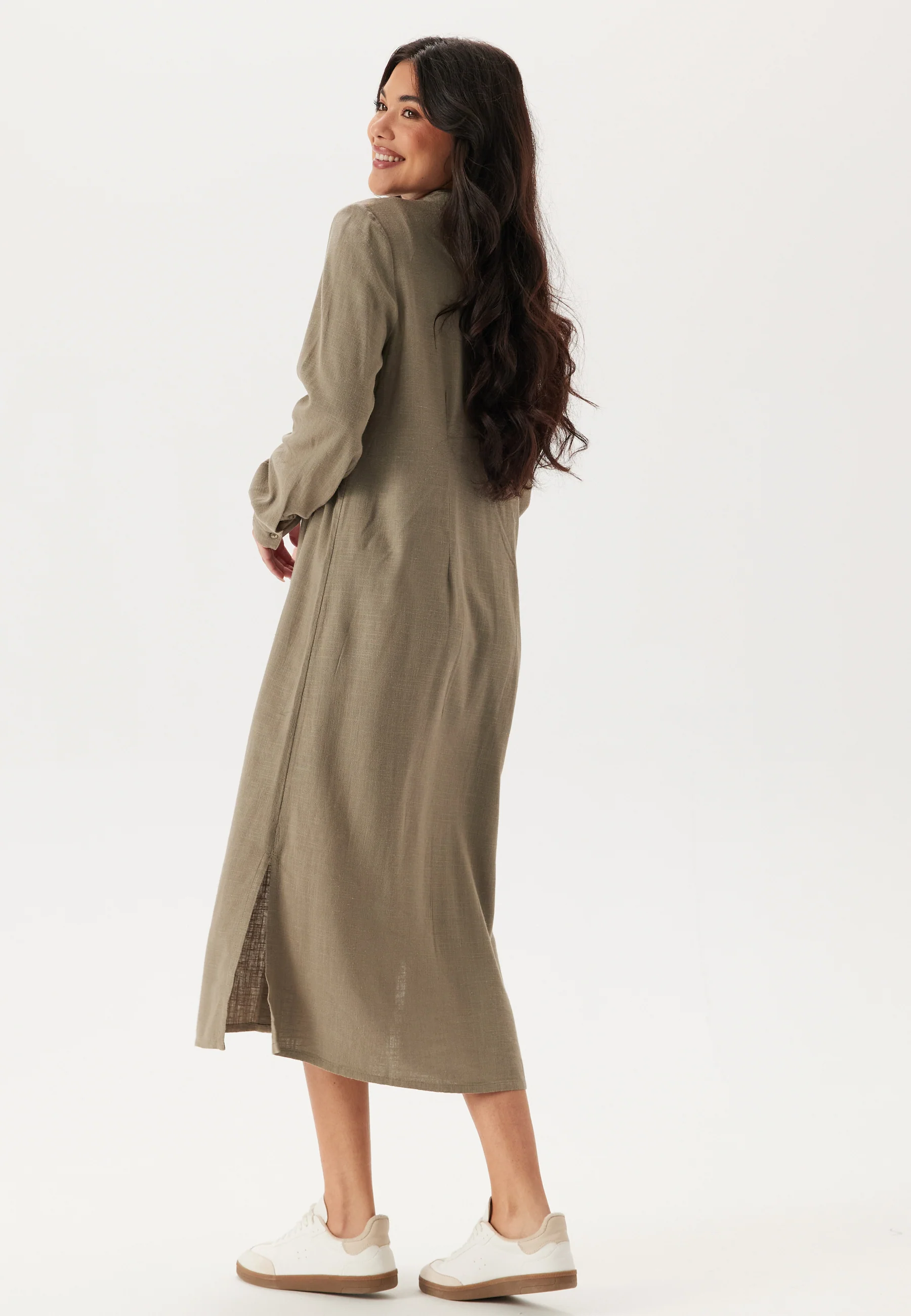 Linen Shirt Dress - Image 3