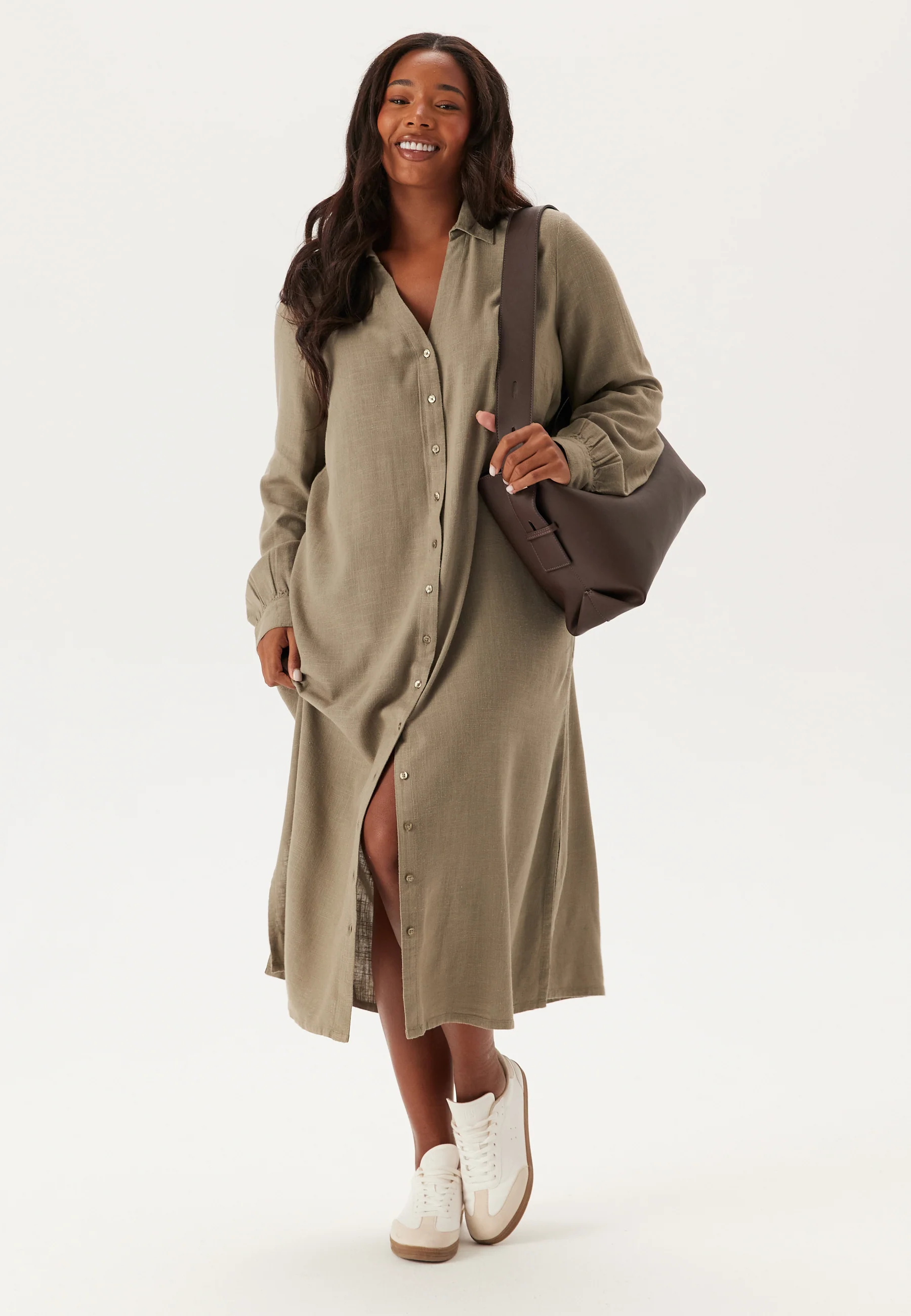 Linen Shirt Dress - Image 8