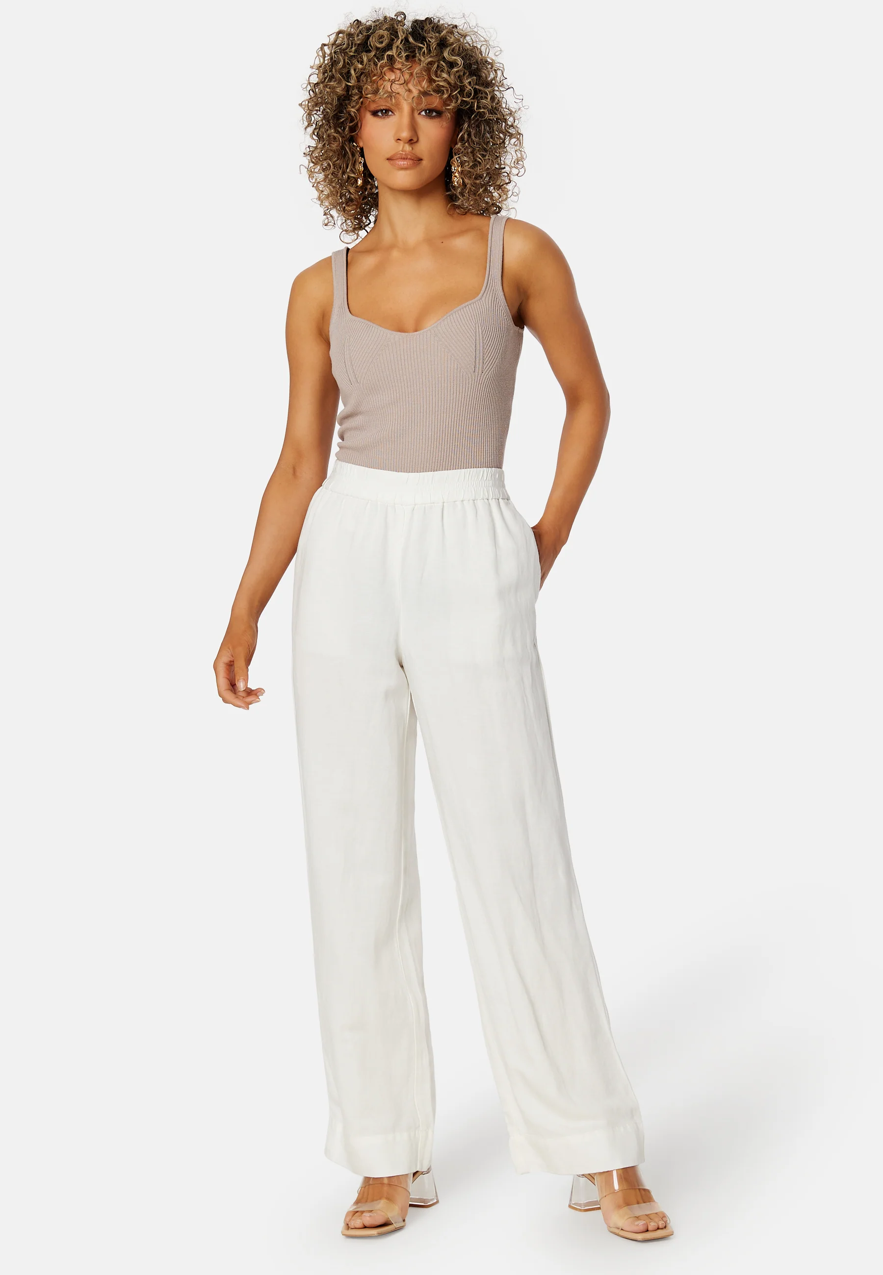 Linen Viscose Pull-On Pants - Image 2
