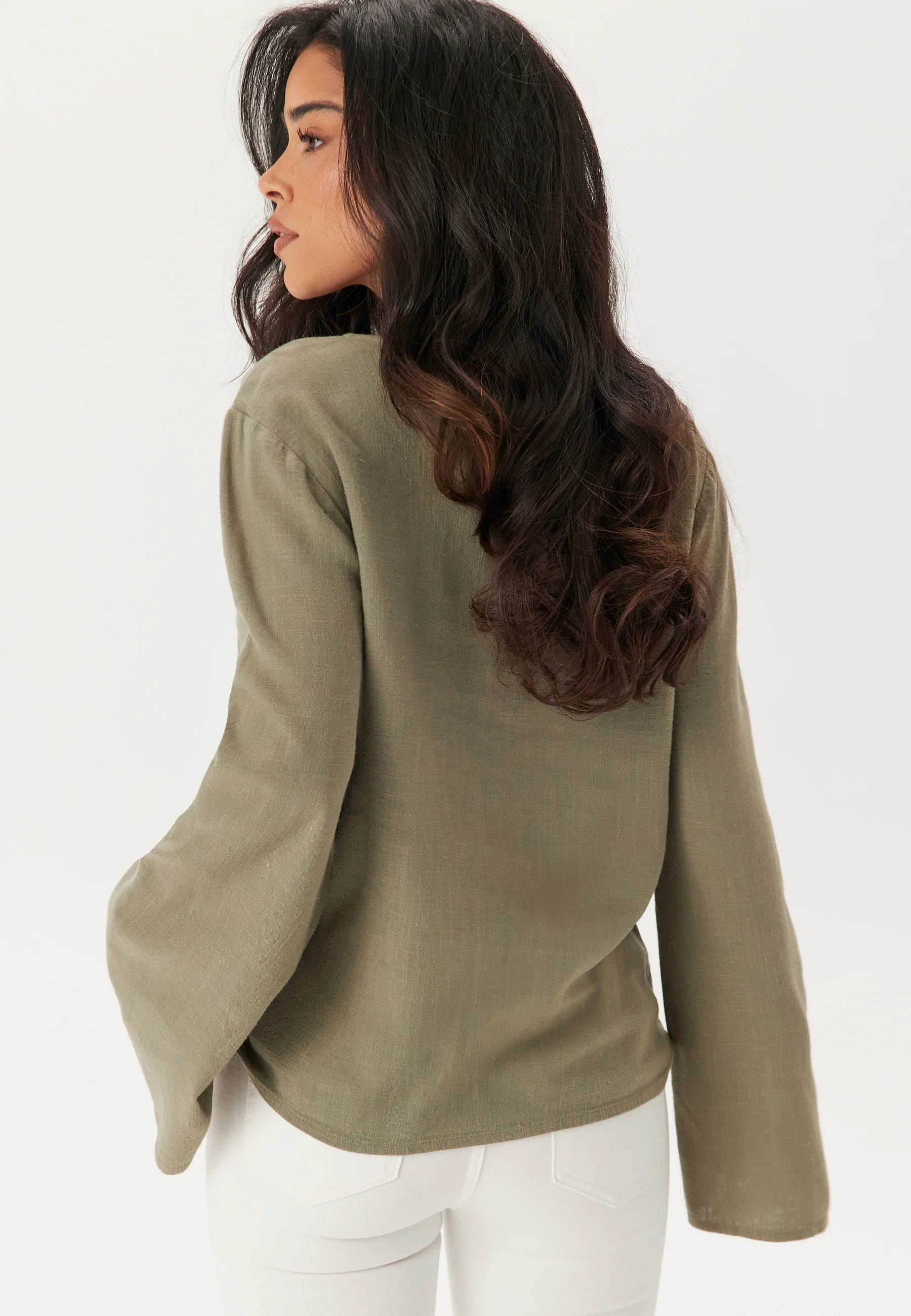 Linen Wide Sleeve Blouse - Image 3