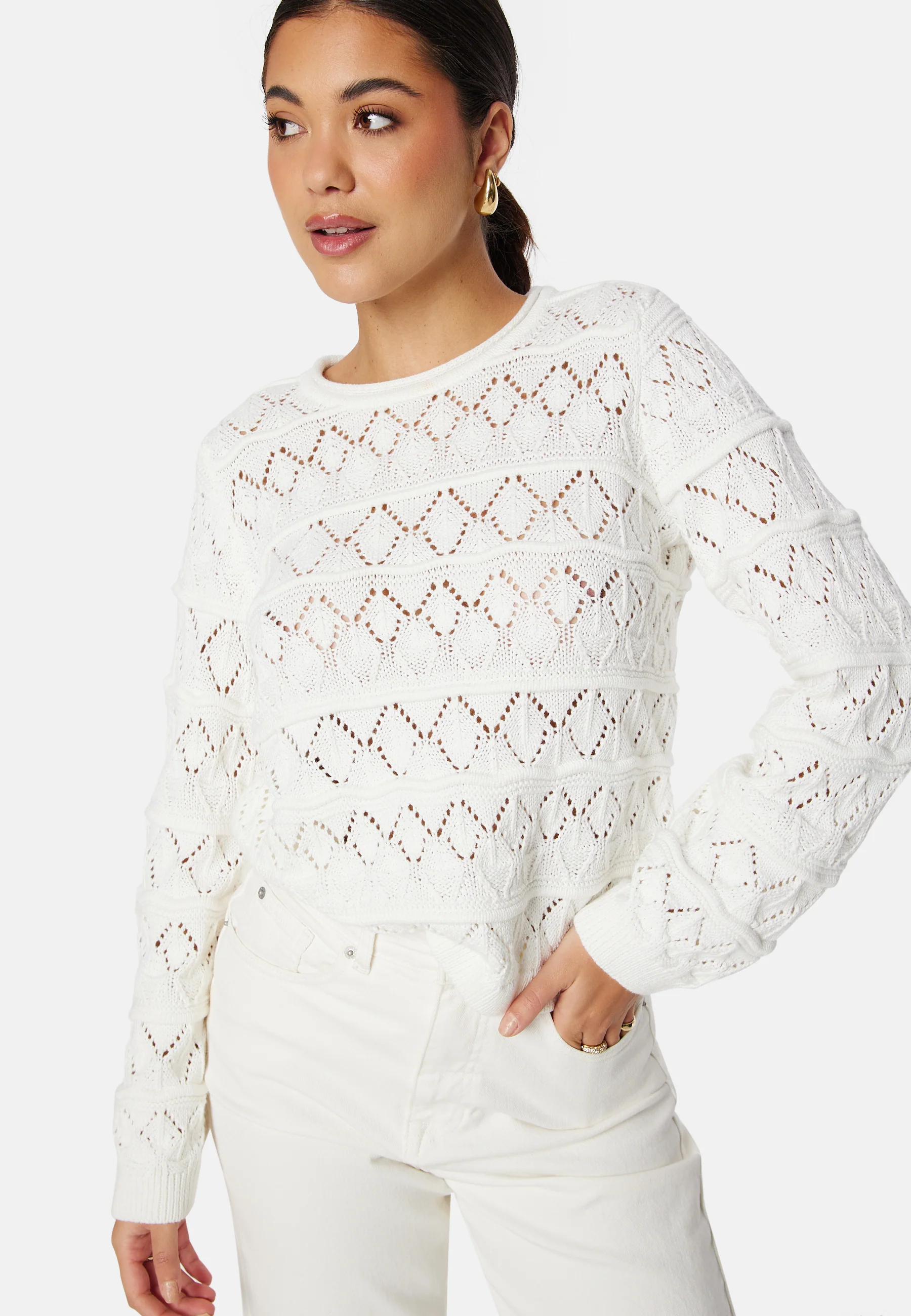 Liva L/S O-Neck Knit Pullover