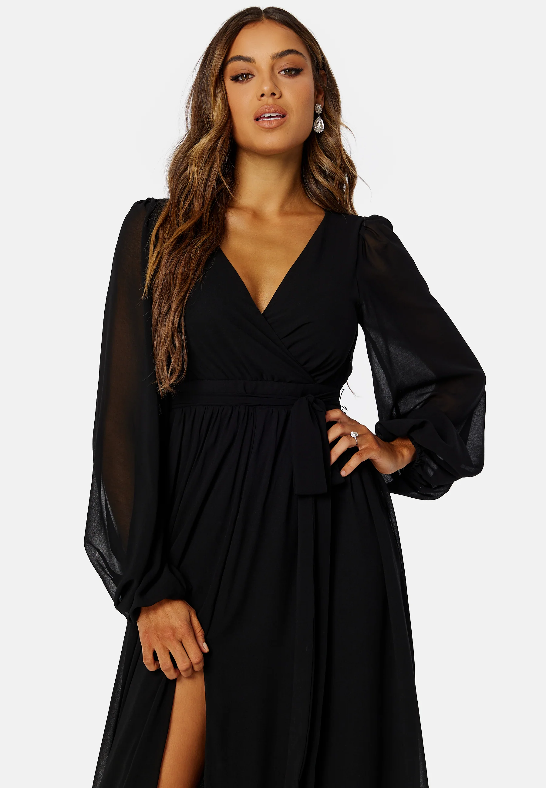 Long Sleeve Chiffon Dress - Image 4