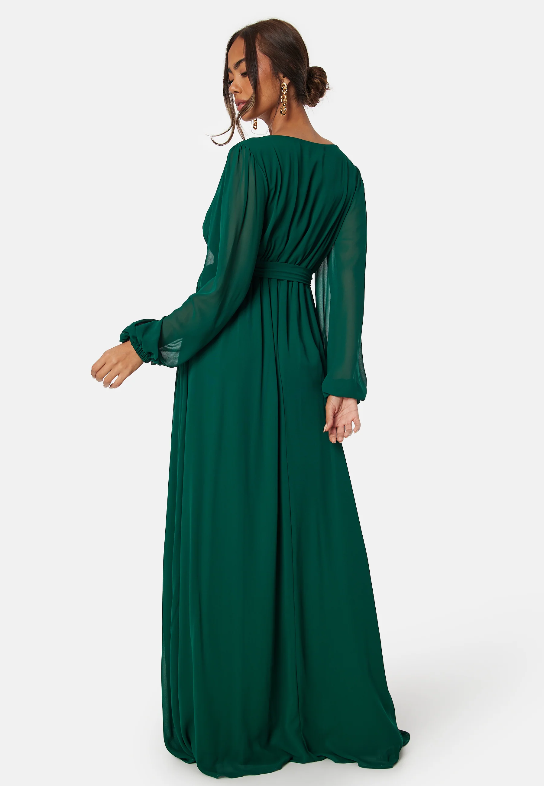 Long Sleeve Chiffon Dress - Image 2