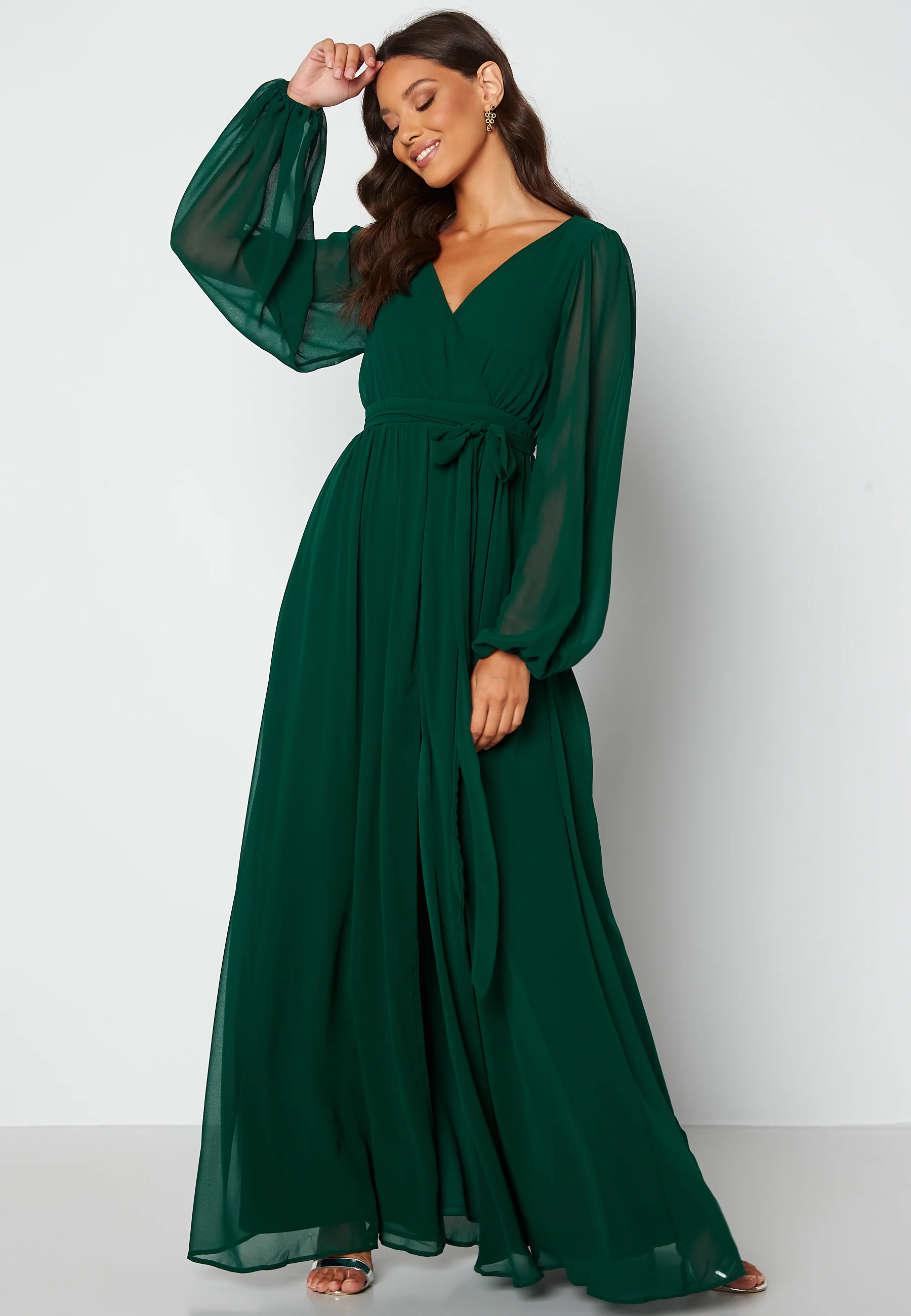 Long Sleeve Chiffon Dress - Image 5