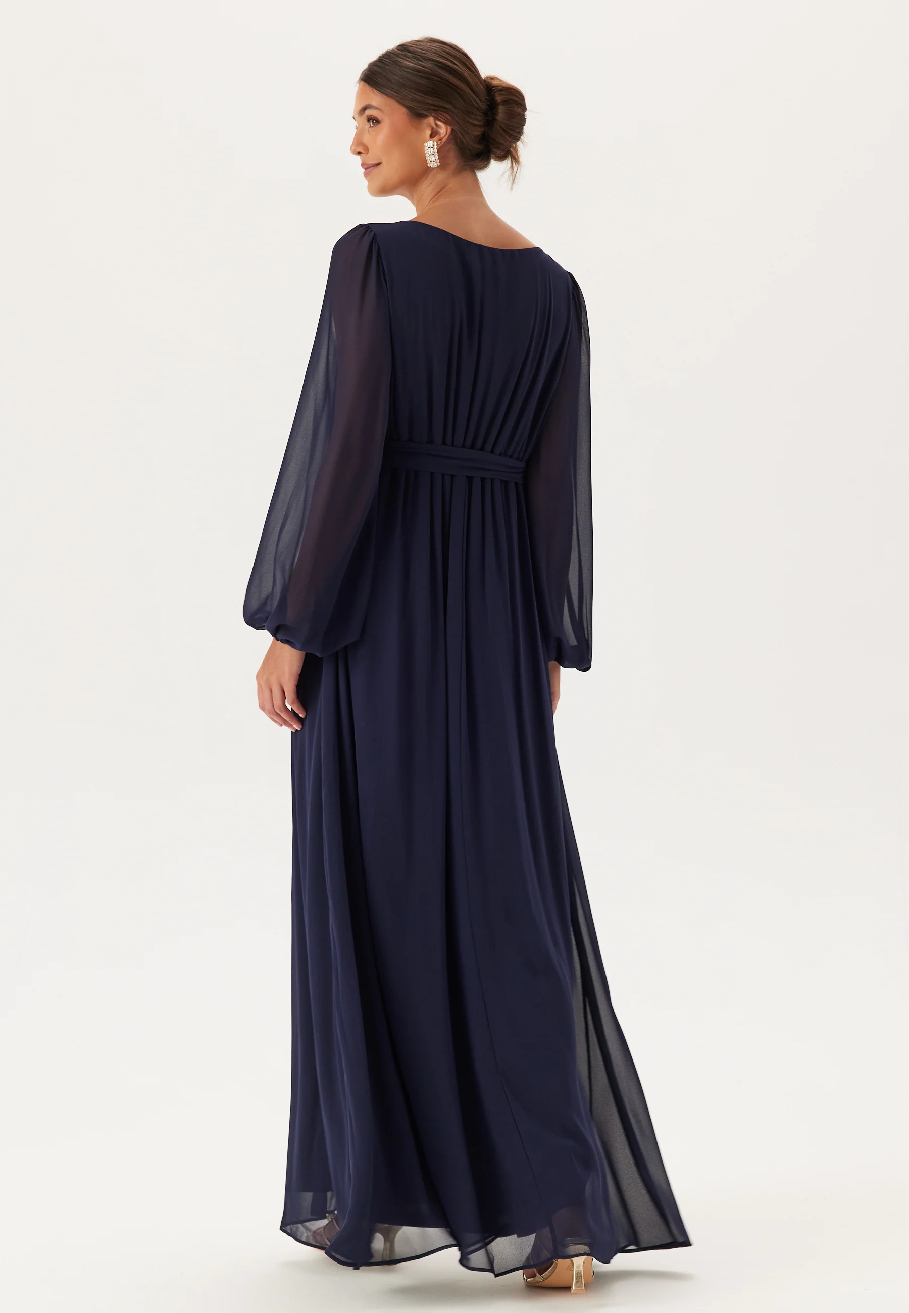 Long Sleeve Chiffon Dress - Image 2