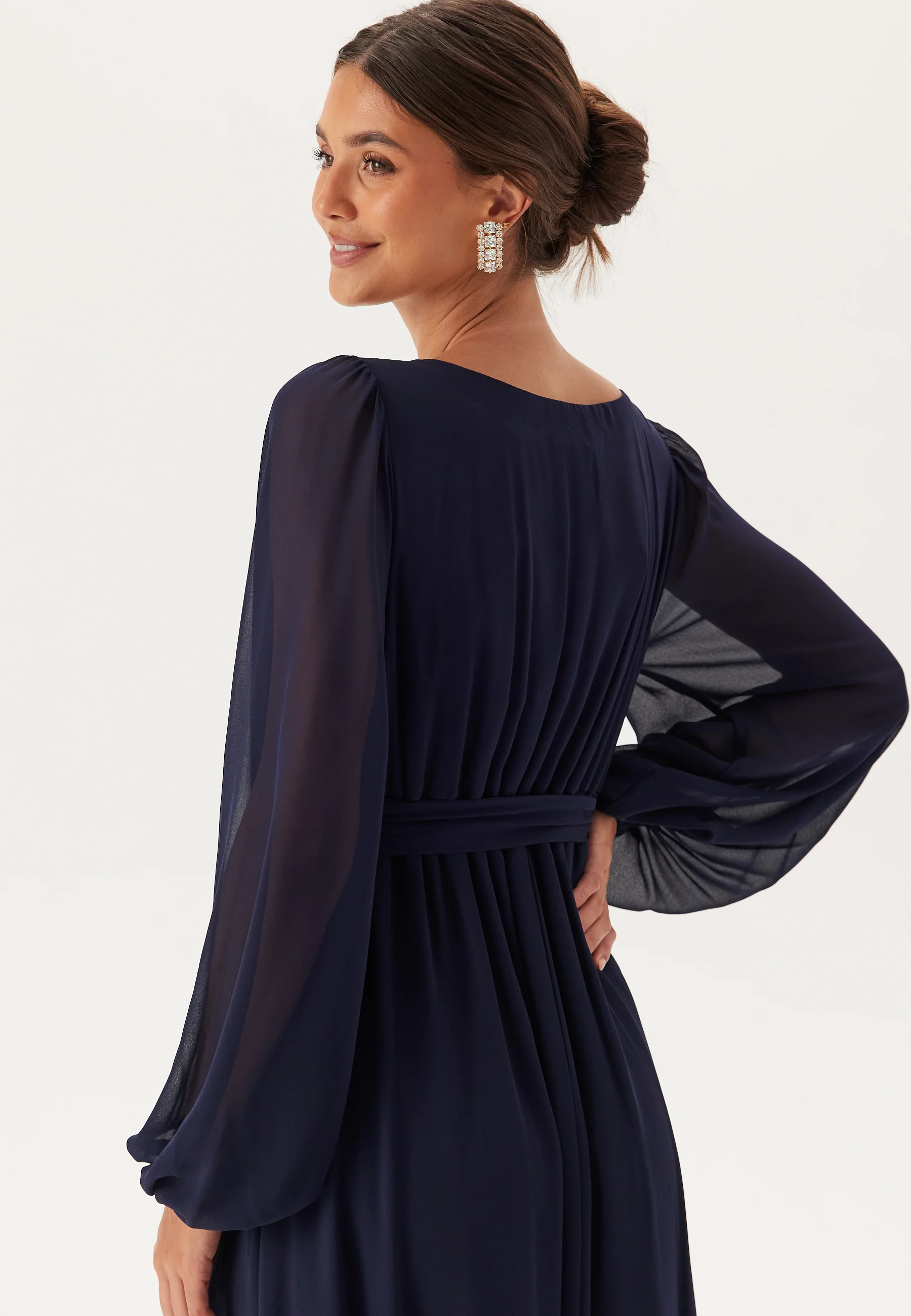 Long Sleeve Chiffon Dress - Image 3