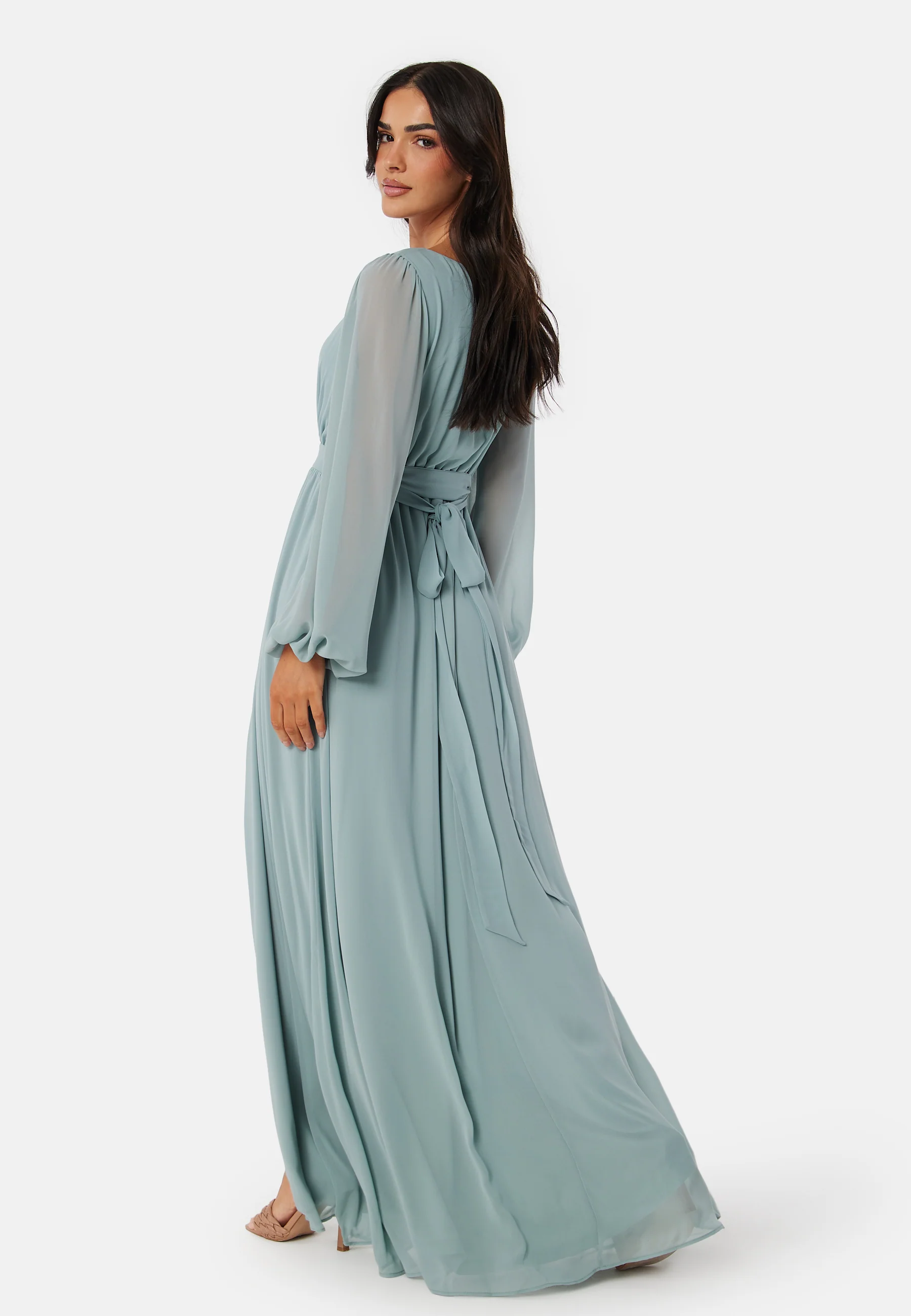 Long Sleeve Chiffon Dress - Image 4