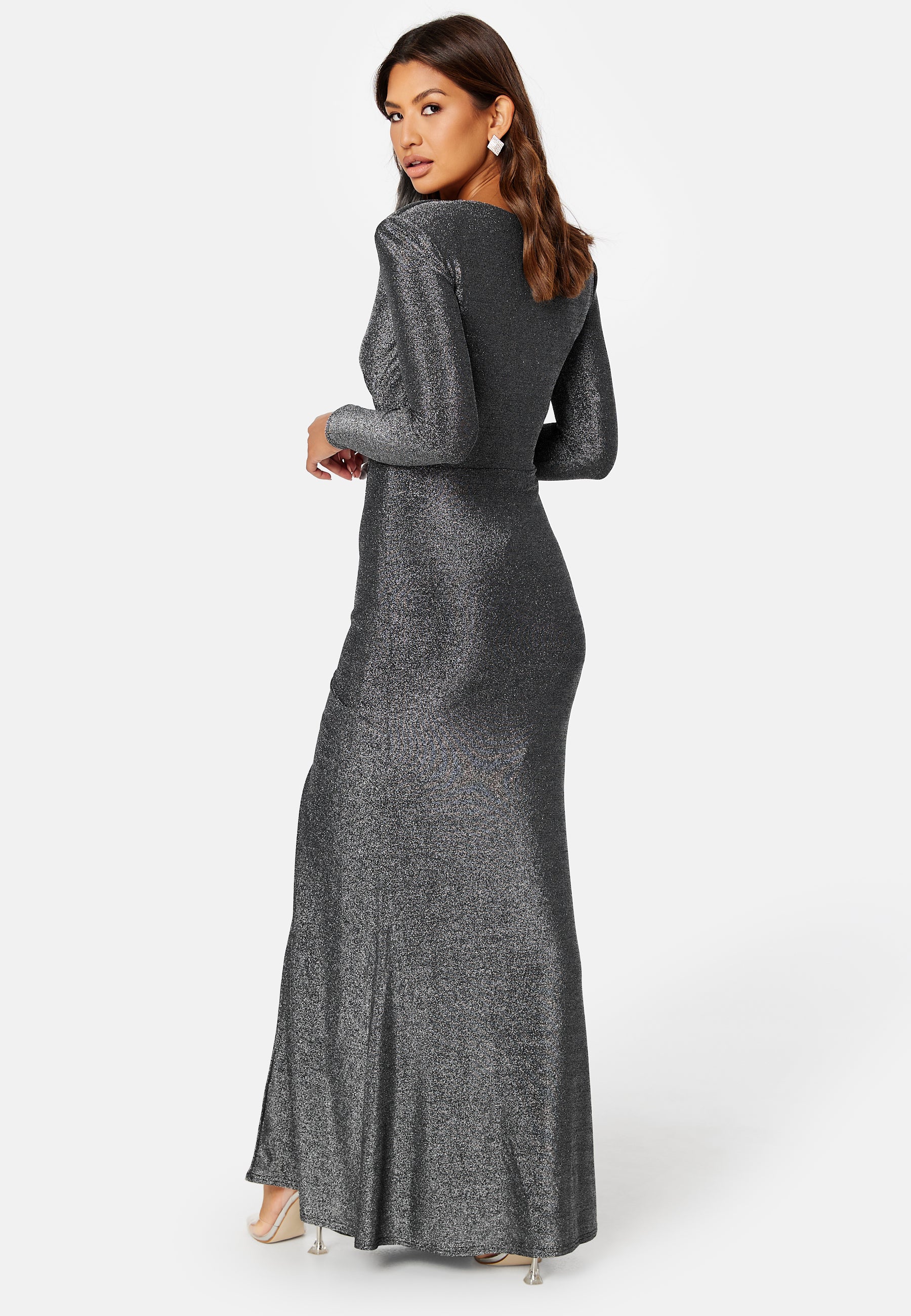 Long Sleeve Glitter Maxi Dress - Image 2