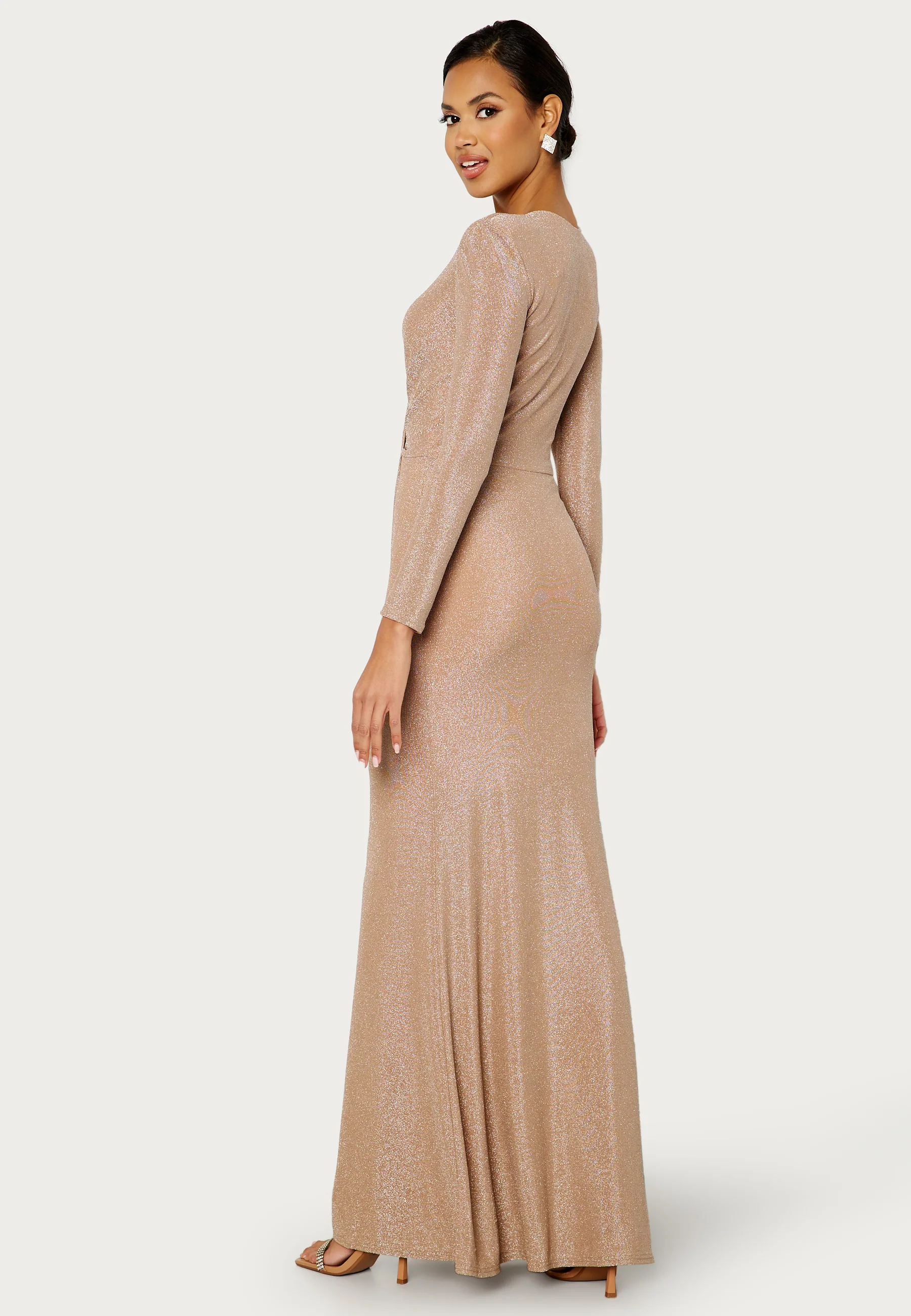 Long Sleeve Glitter Maxi Dress - Image 2