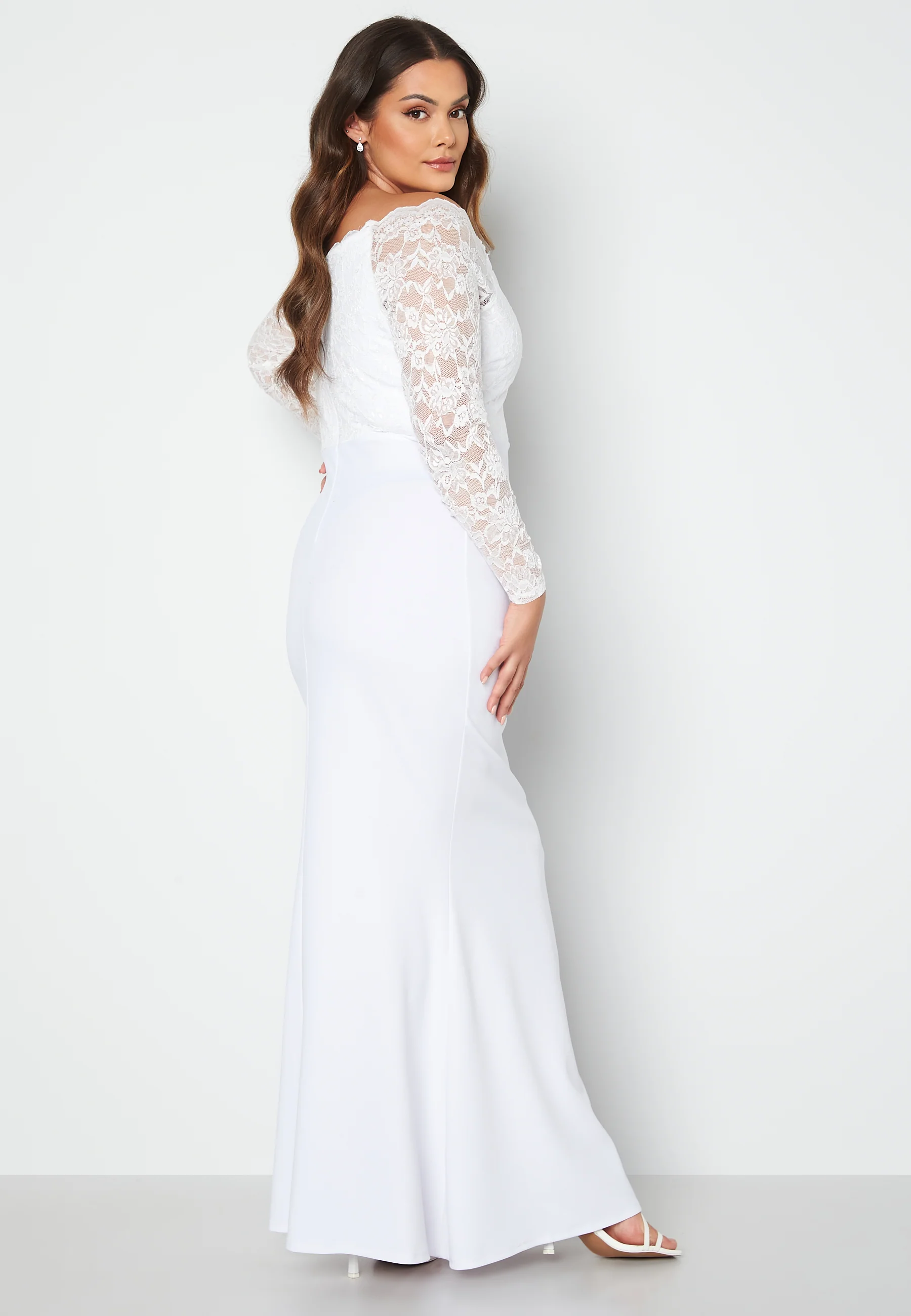 Long Sleeve Lace Trim Maxi Dress - Image 2