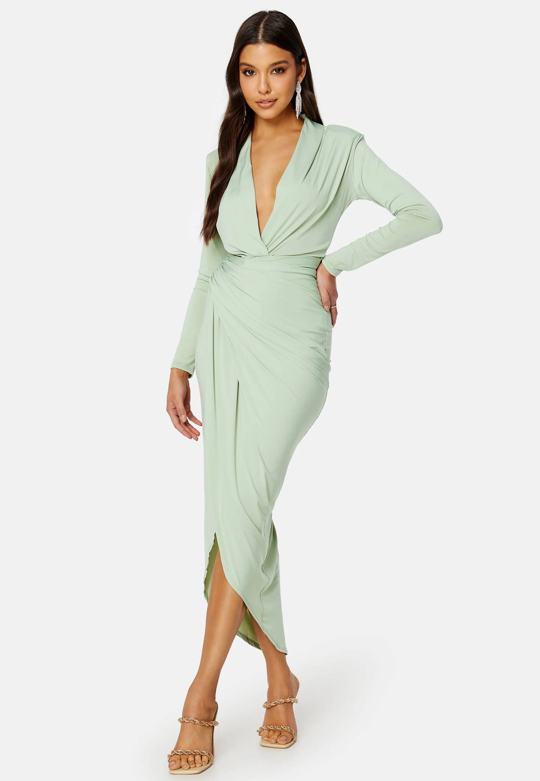 Long Sleeve Rouch Dress
