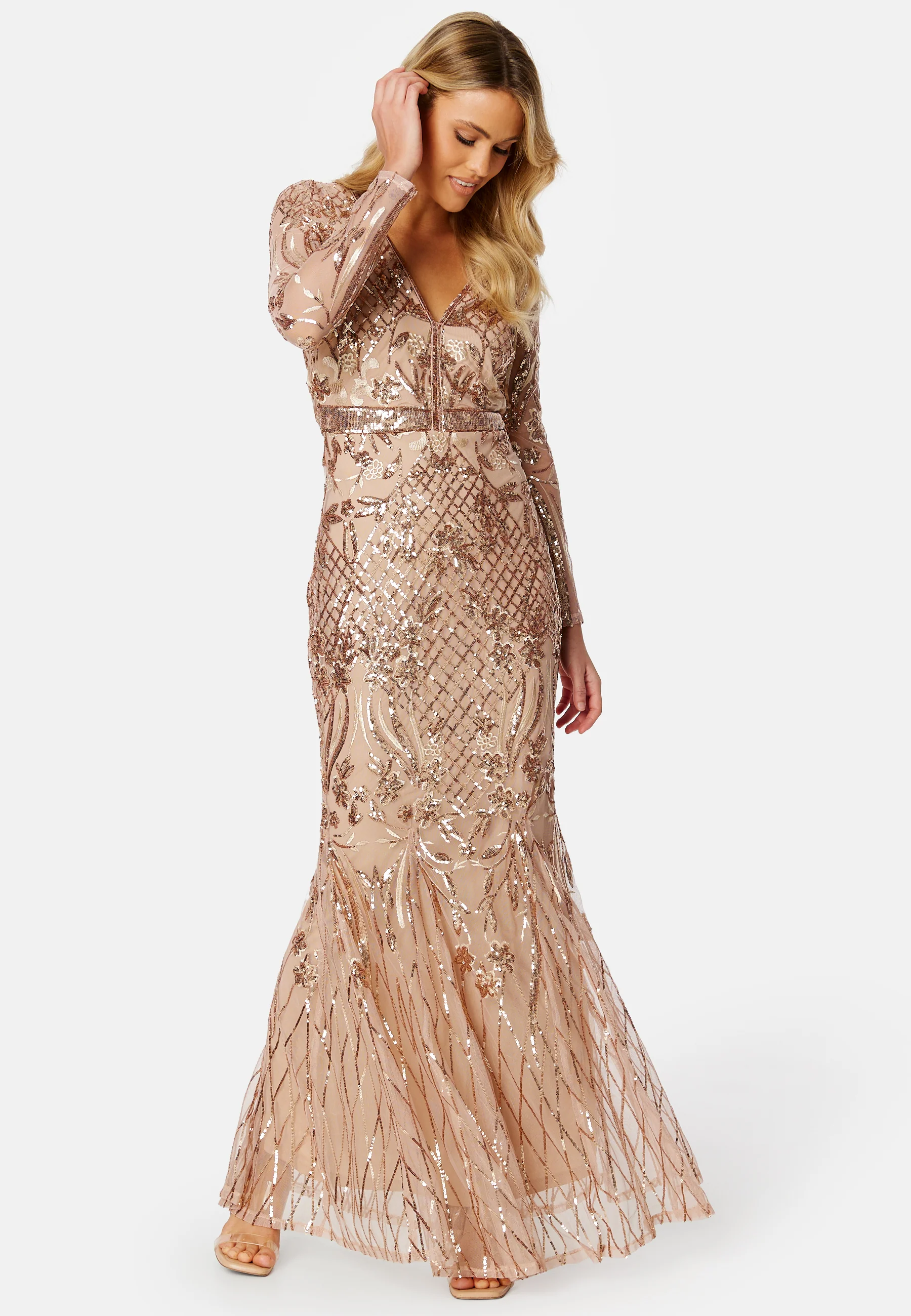 Long Sleeve Sequin Maxi Dress - Image 2