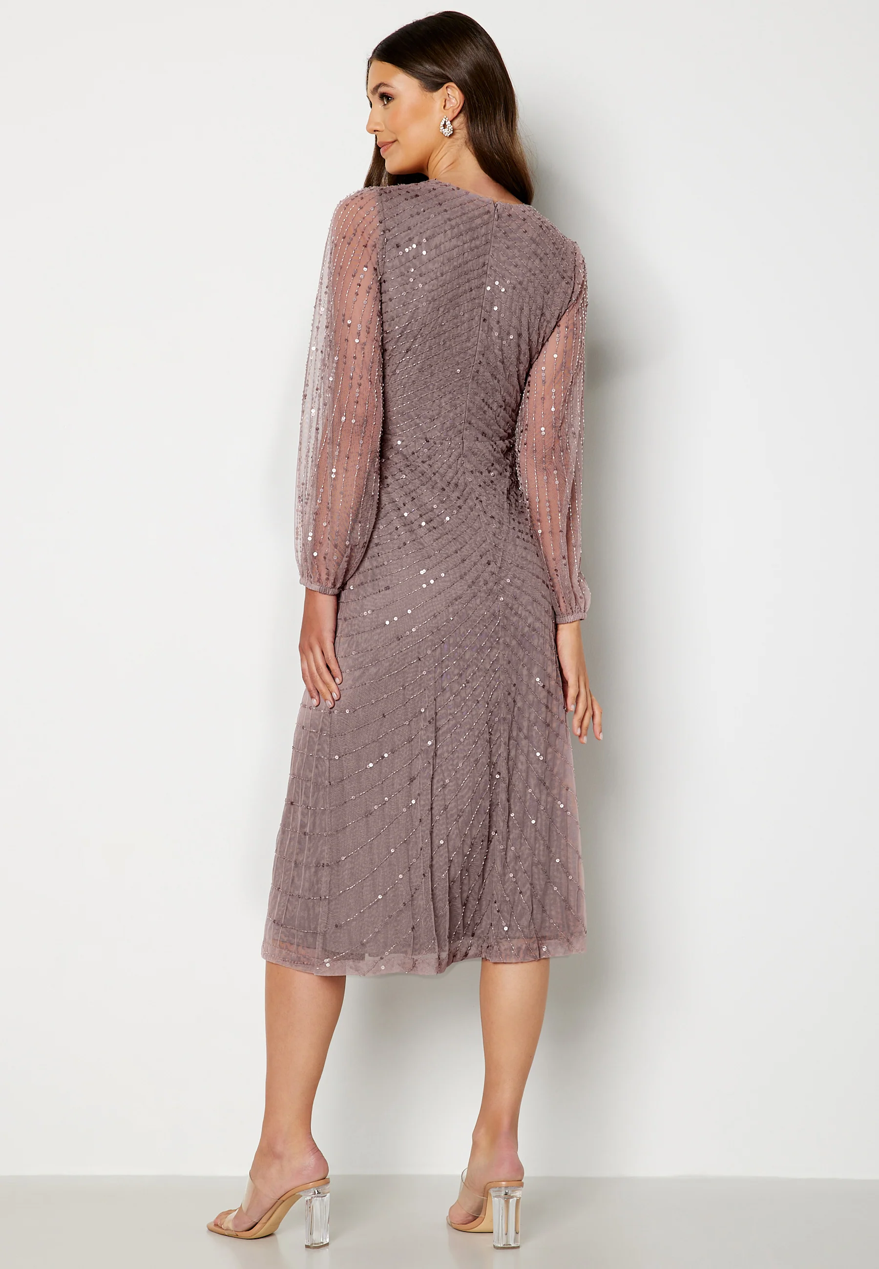 Long Sleeve Sequin Midi Dress - Image 4