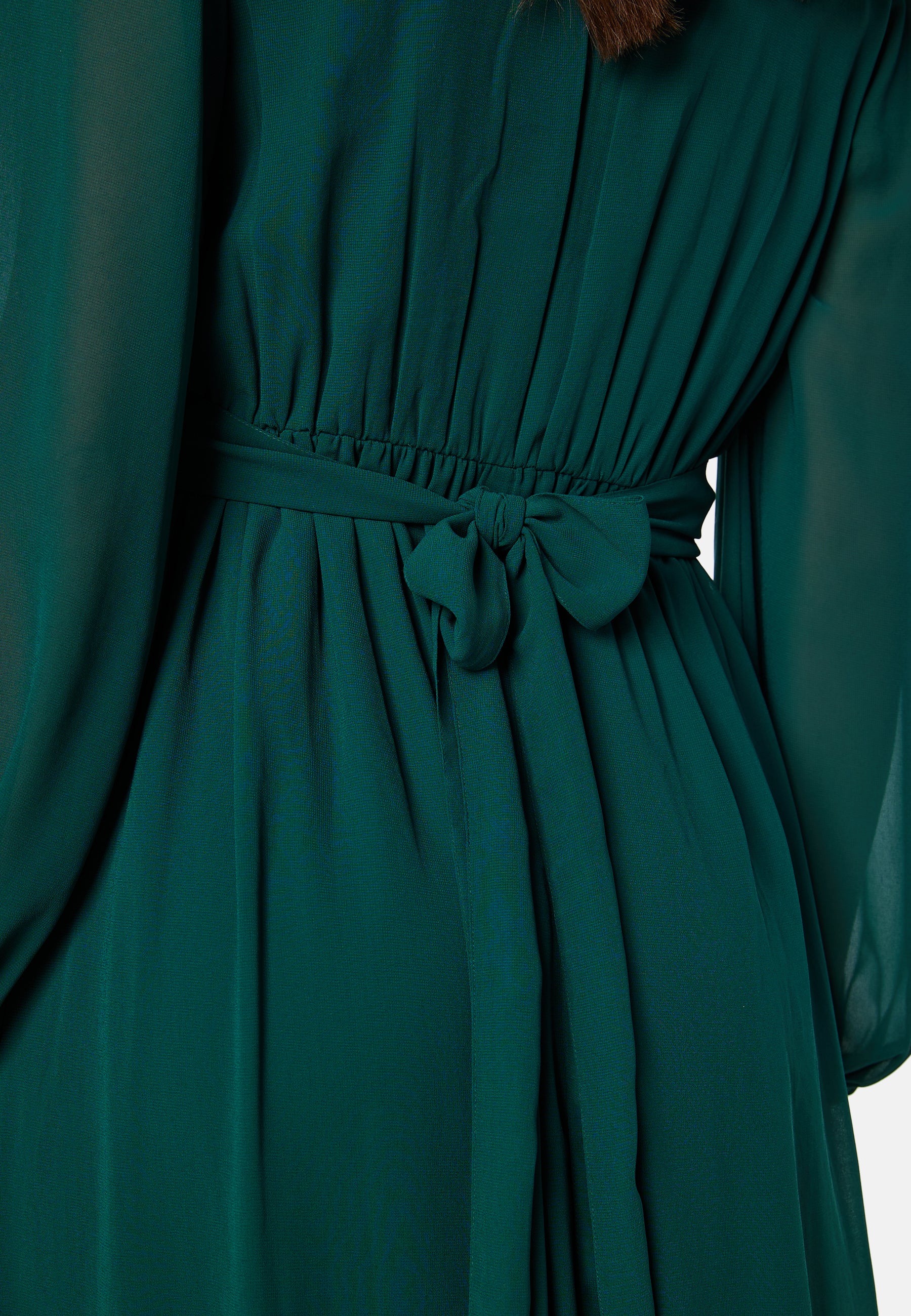 Long sleeve V-Neck Chiffon Gown - Image 3