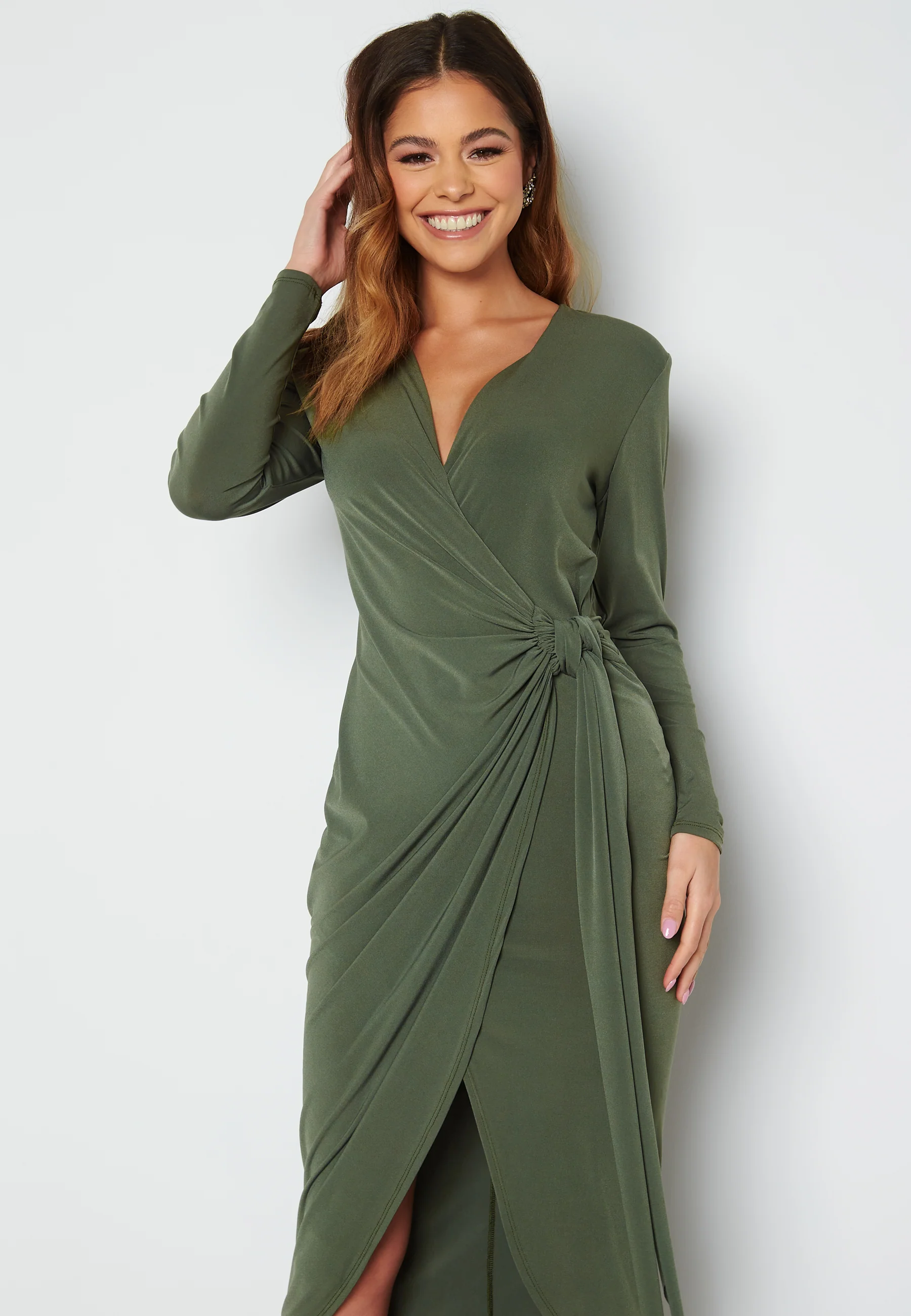 Long Sleeve Wrap Maxi Dress - Image 3