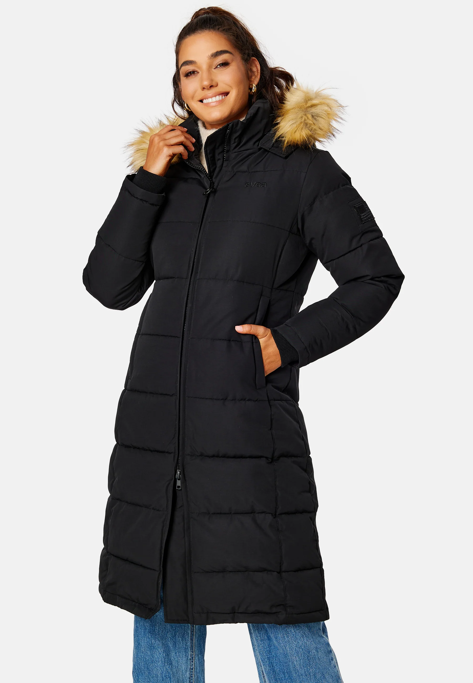 Long Slim Padded Parka - Image 6