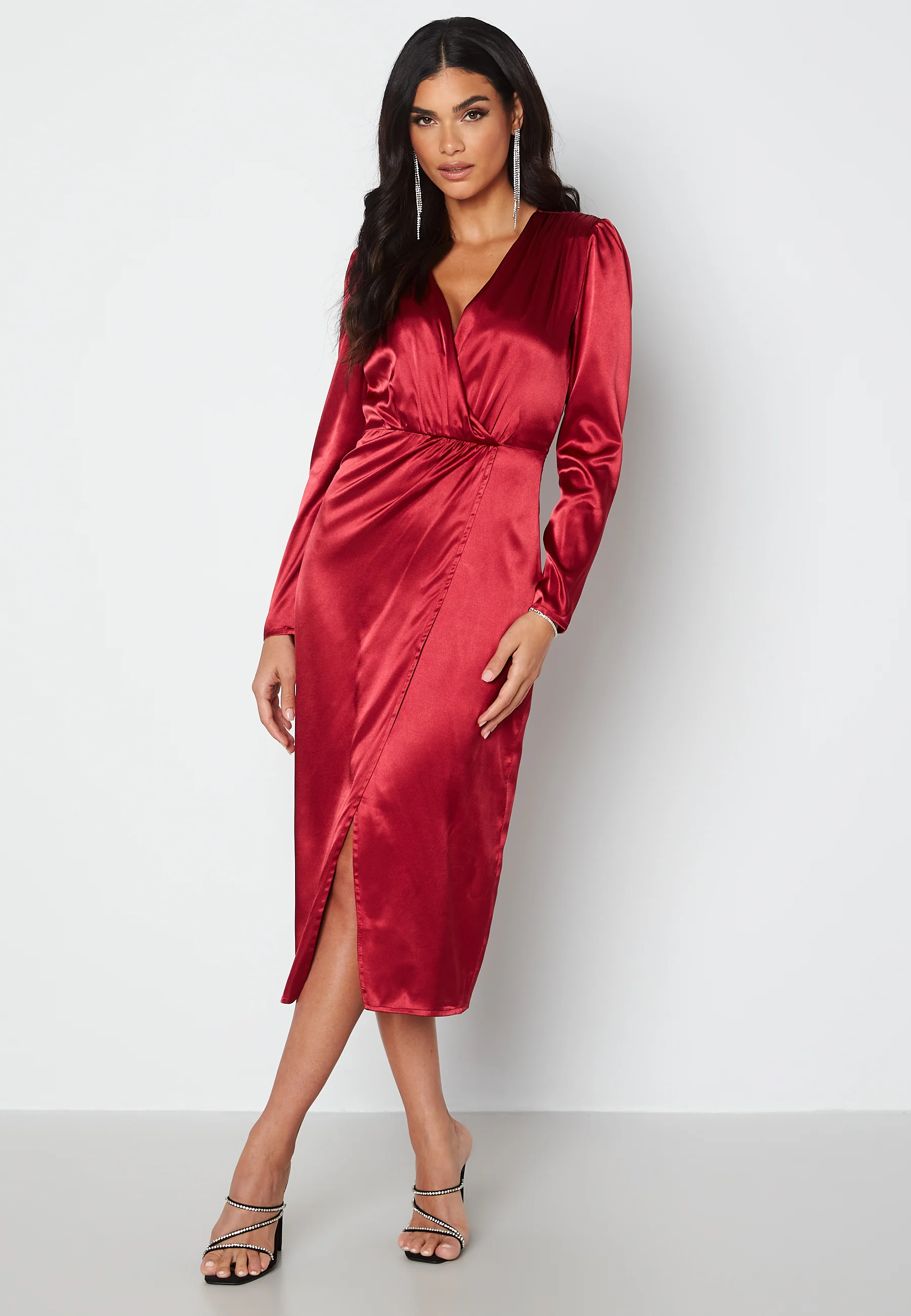 Lucie Satin Draped Dress - Image 2