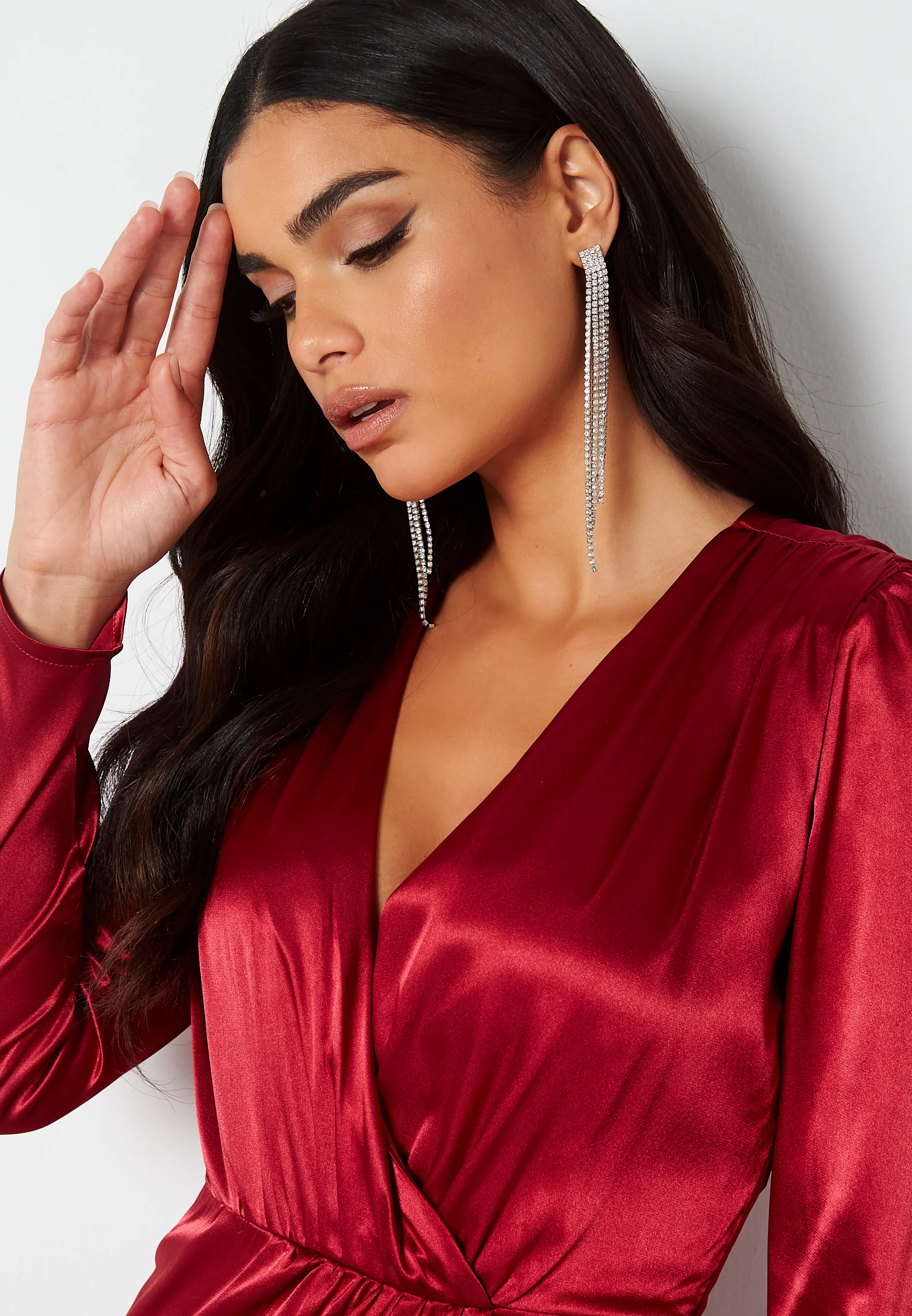 Lucie Satin Draped Dress - Image 4