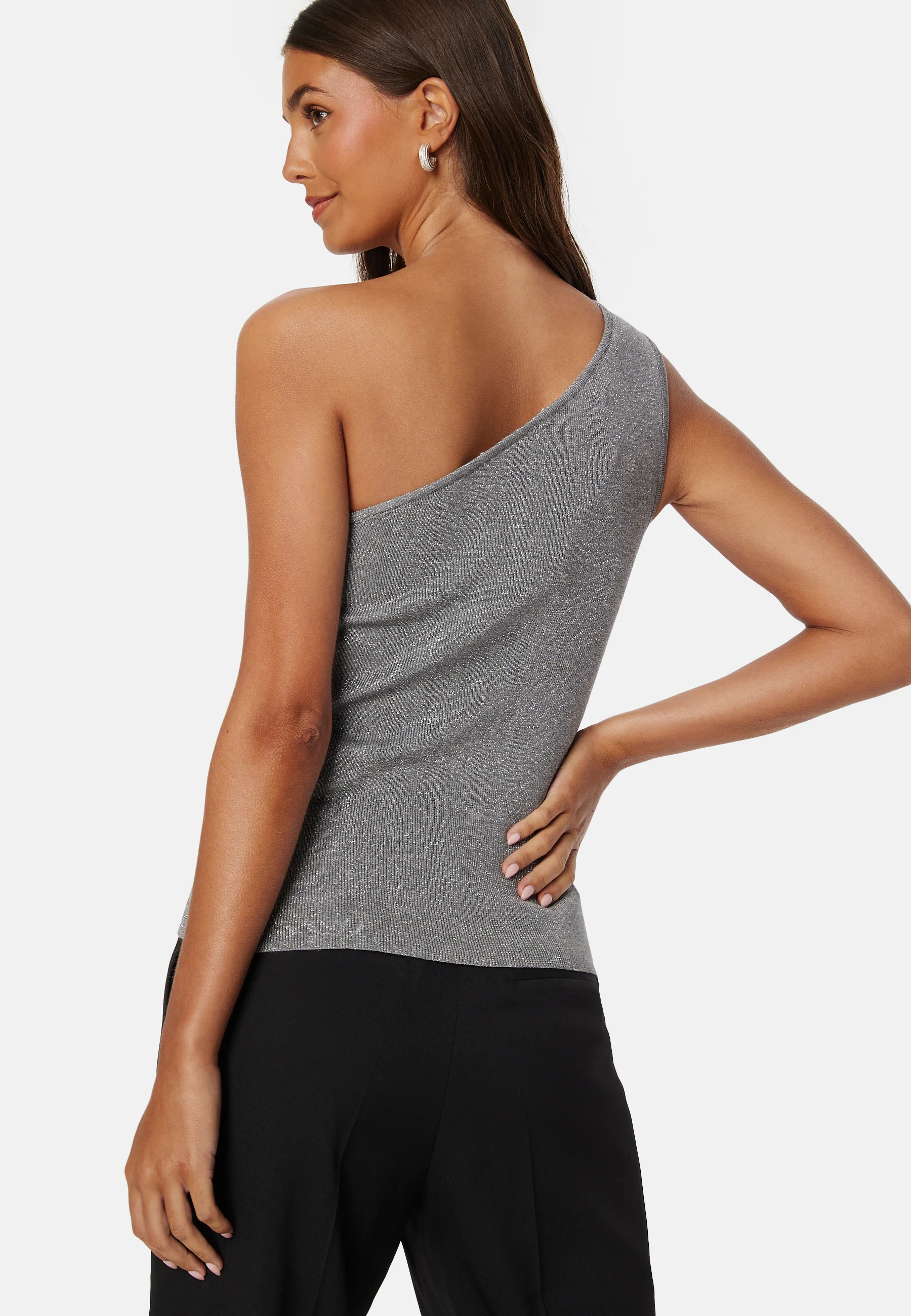 Lura Lurex One Shoulder Knit Top - Image 2