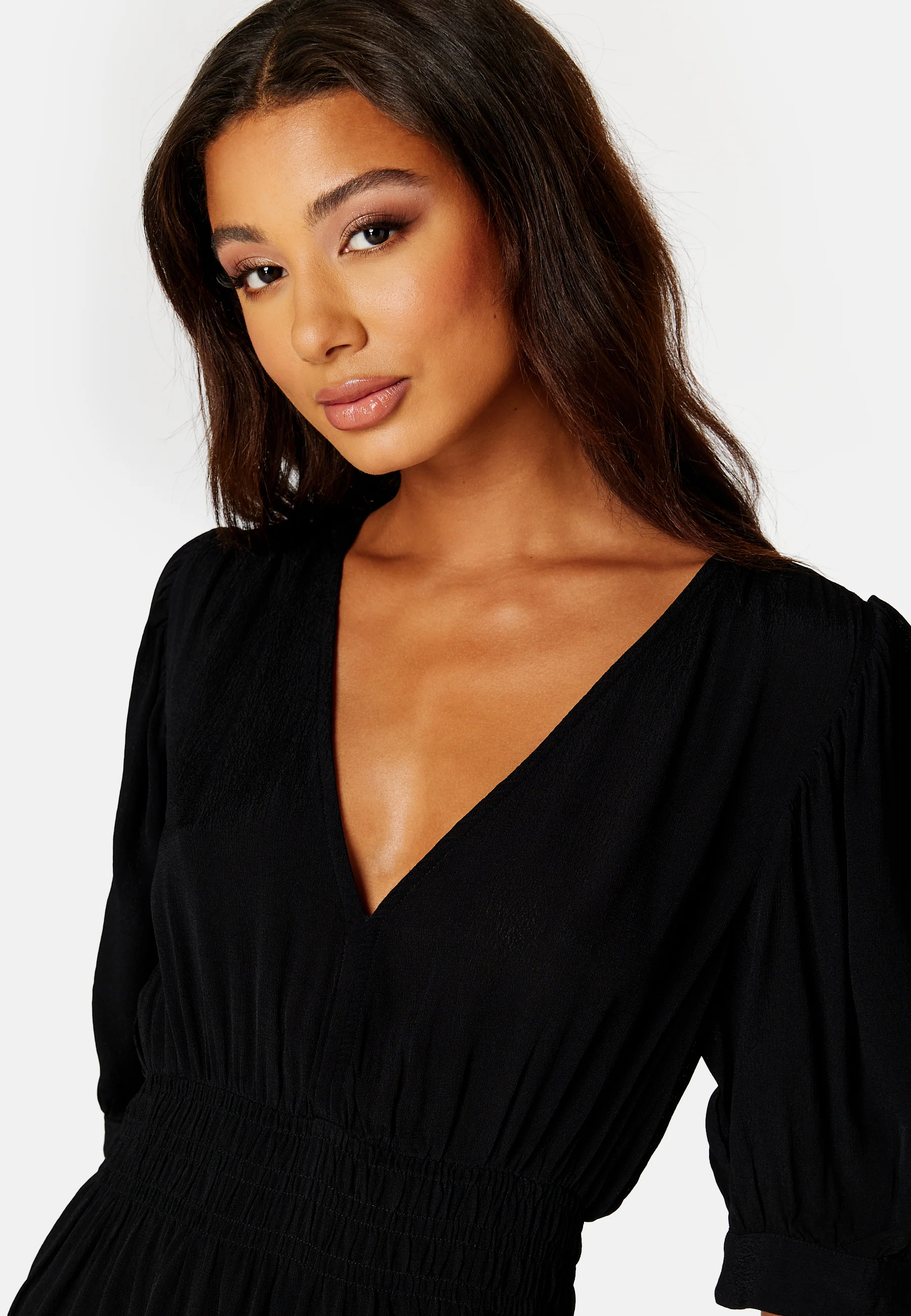 Lyla 2/4 V-Neck Smock Short Dress - Image 4