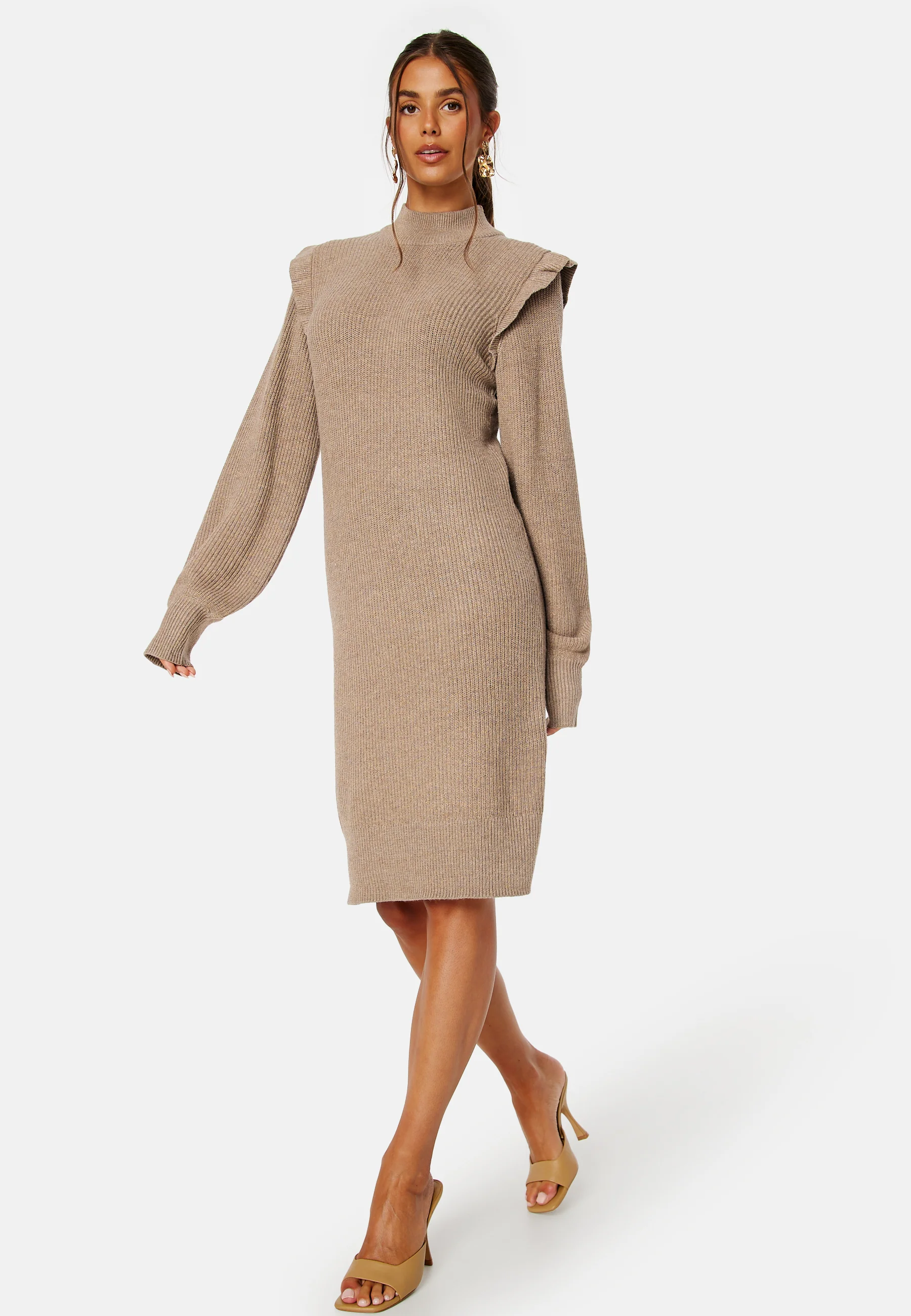 Malena L/S Ruffle Knit Dress - Image 2
