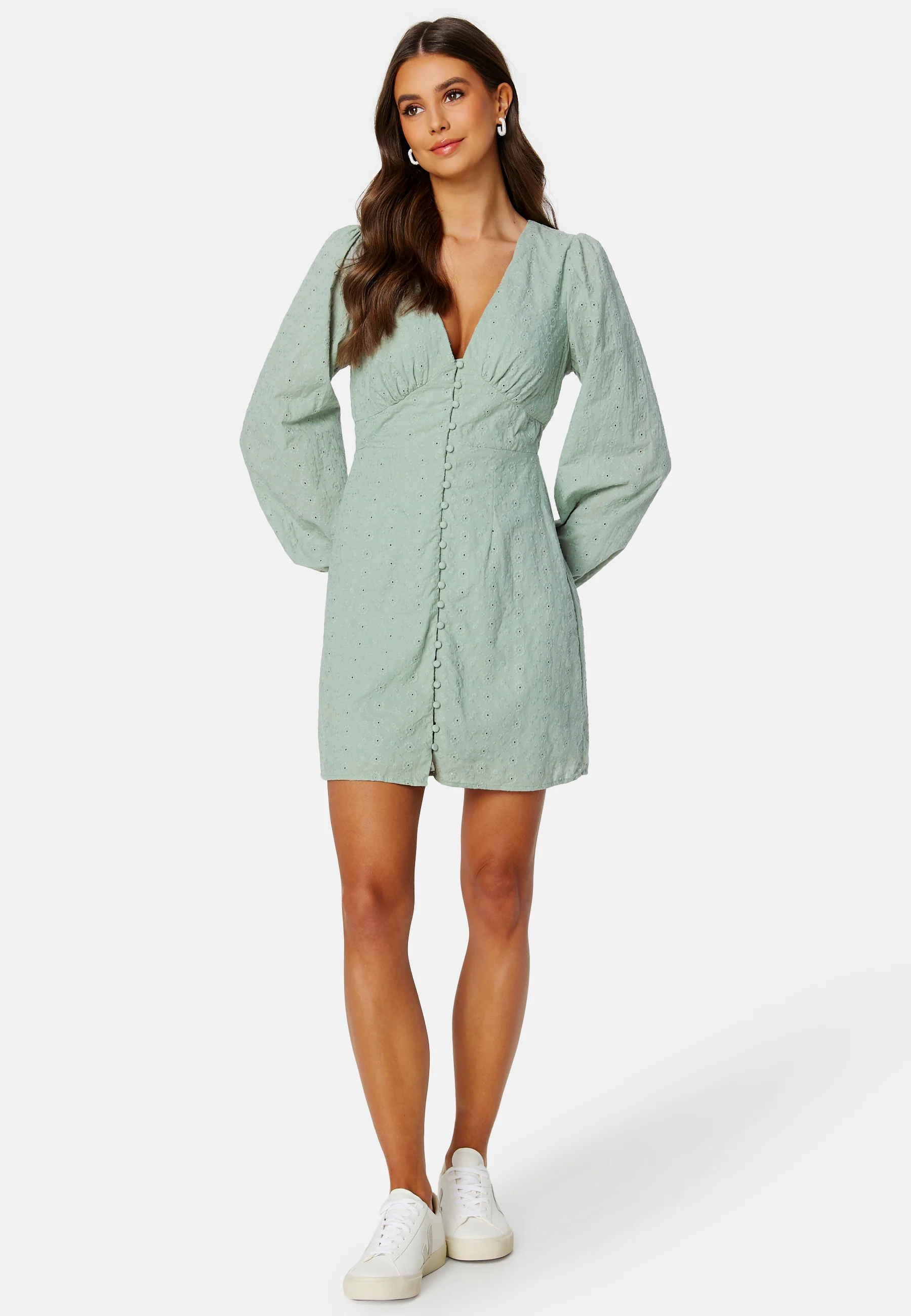 Malina Puff Sleeve Short Dress - Image 3