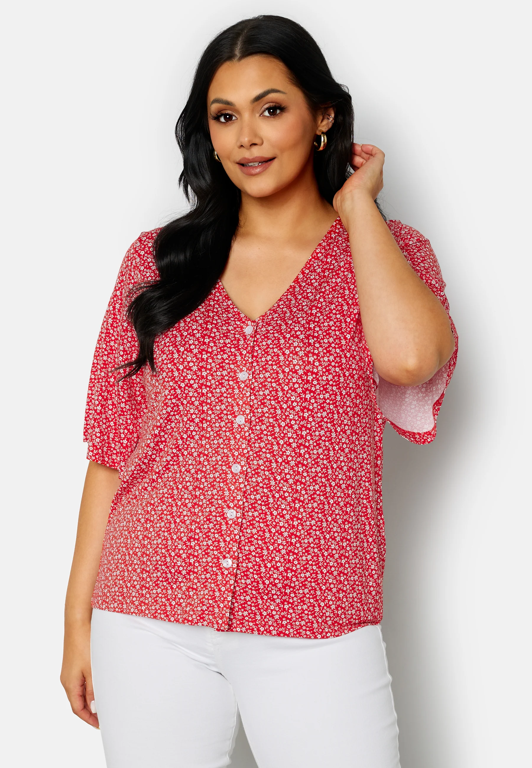 Malini button frill top - Image 5