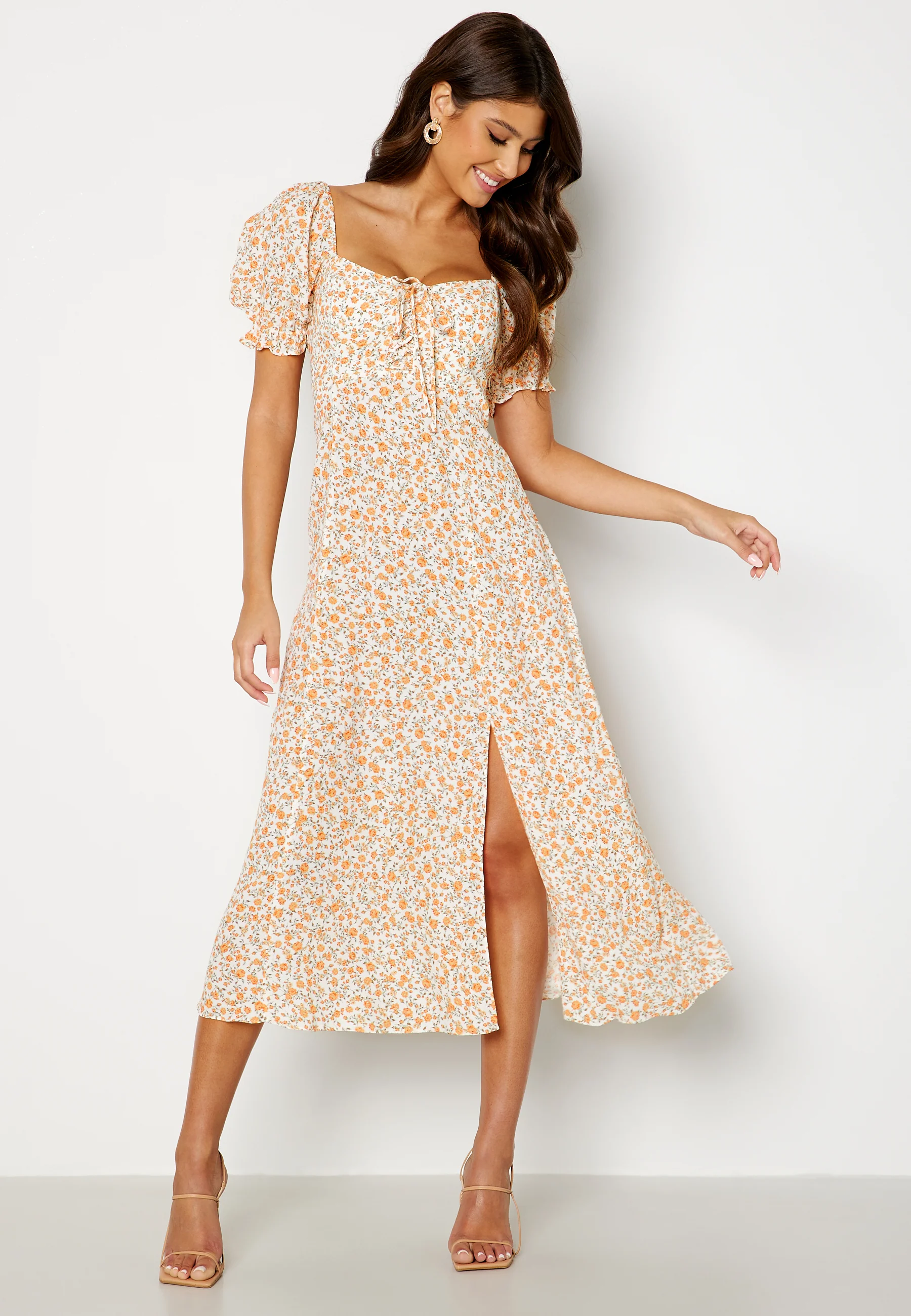 Mariah Lace Up Midi Dress