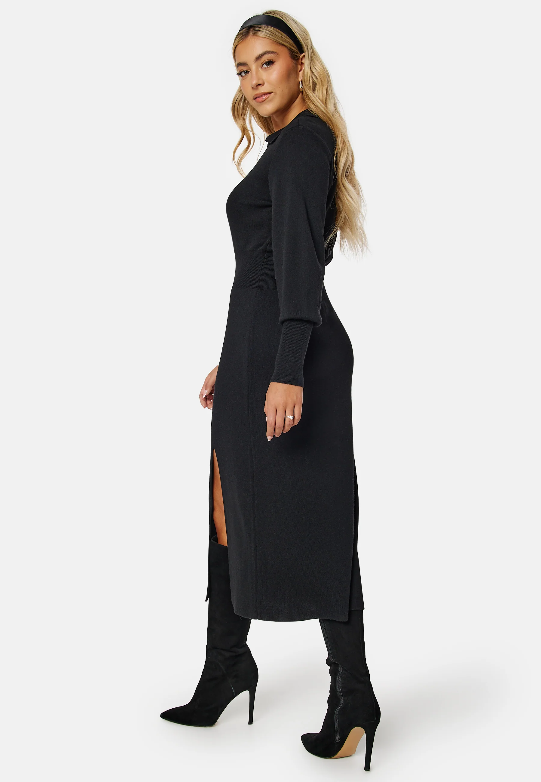 Marla L/S Collar Long Knit Dress - Image 3