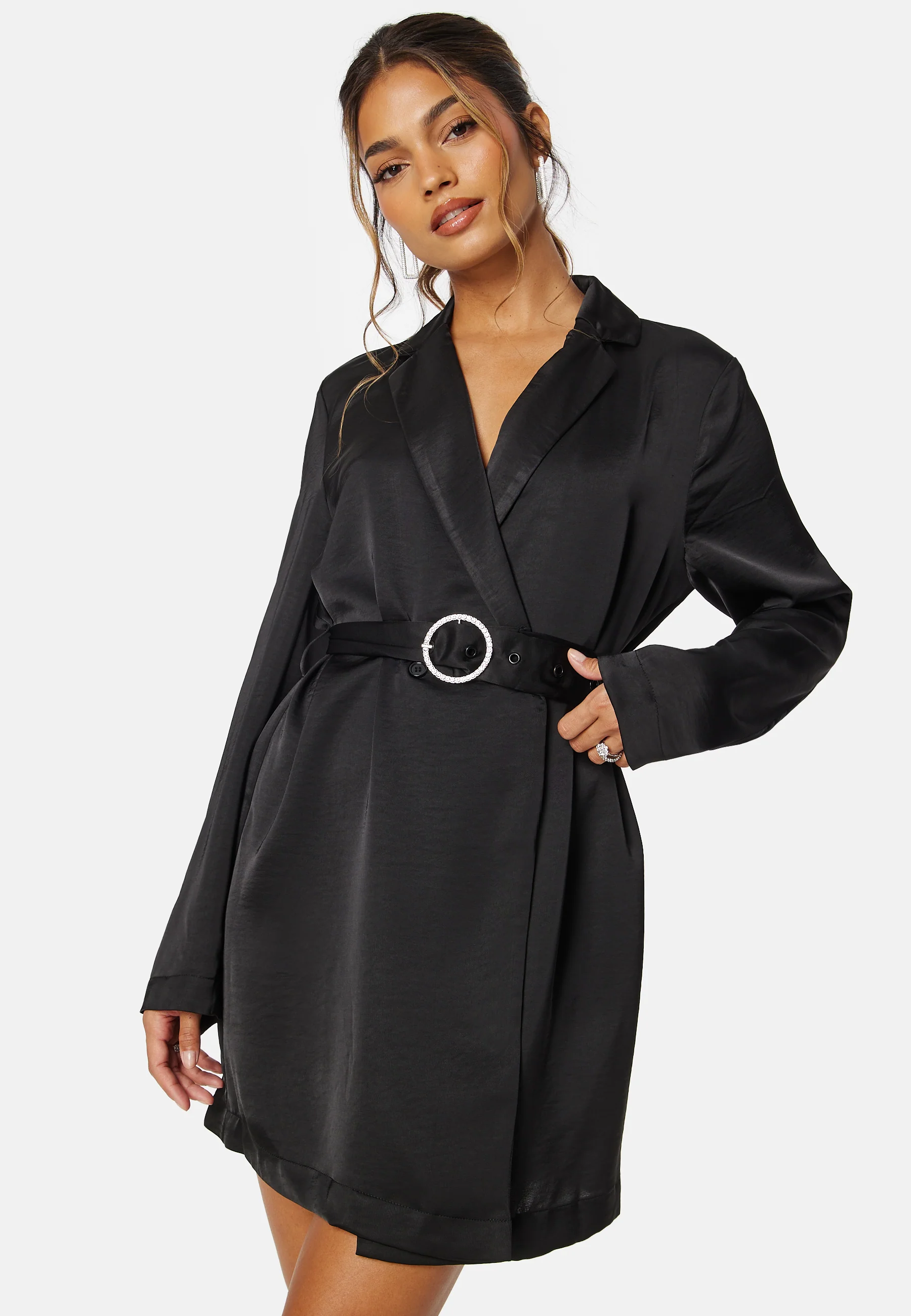 Marta LS Short Satin Dress