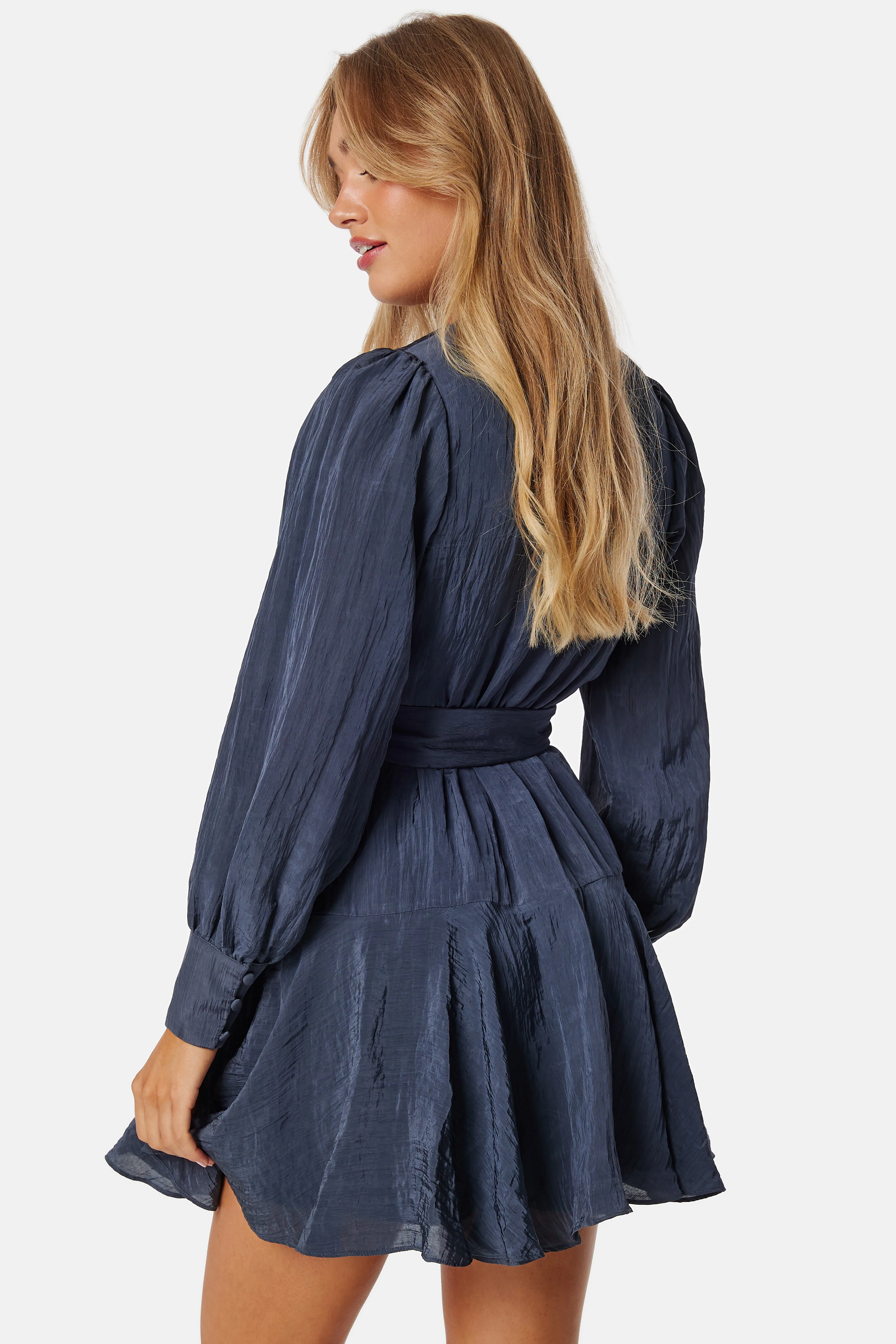 Matilda Textured Wrap Mini Dress - Image 3