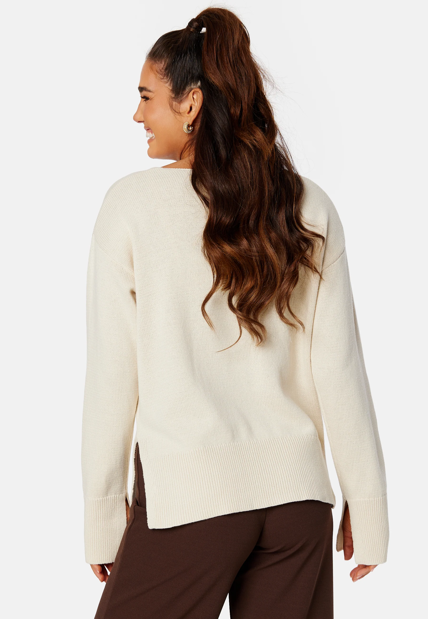 Maya v-neck slit sweater - Image 3