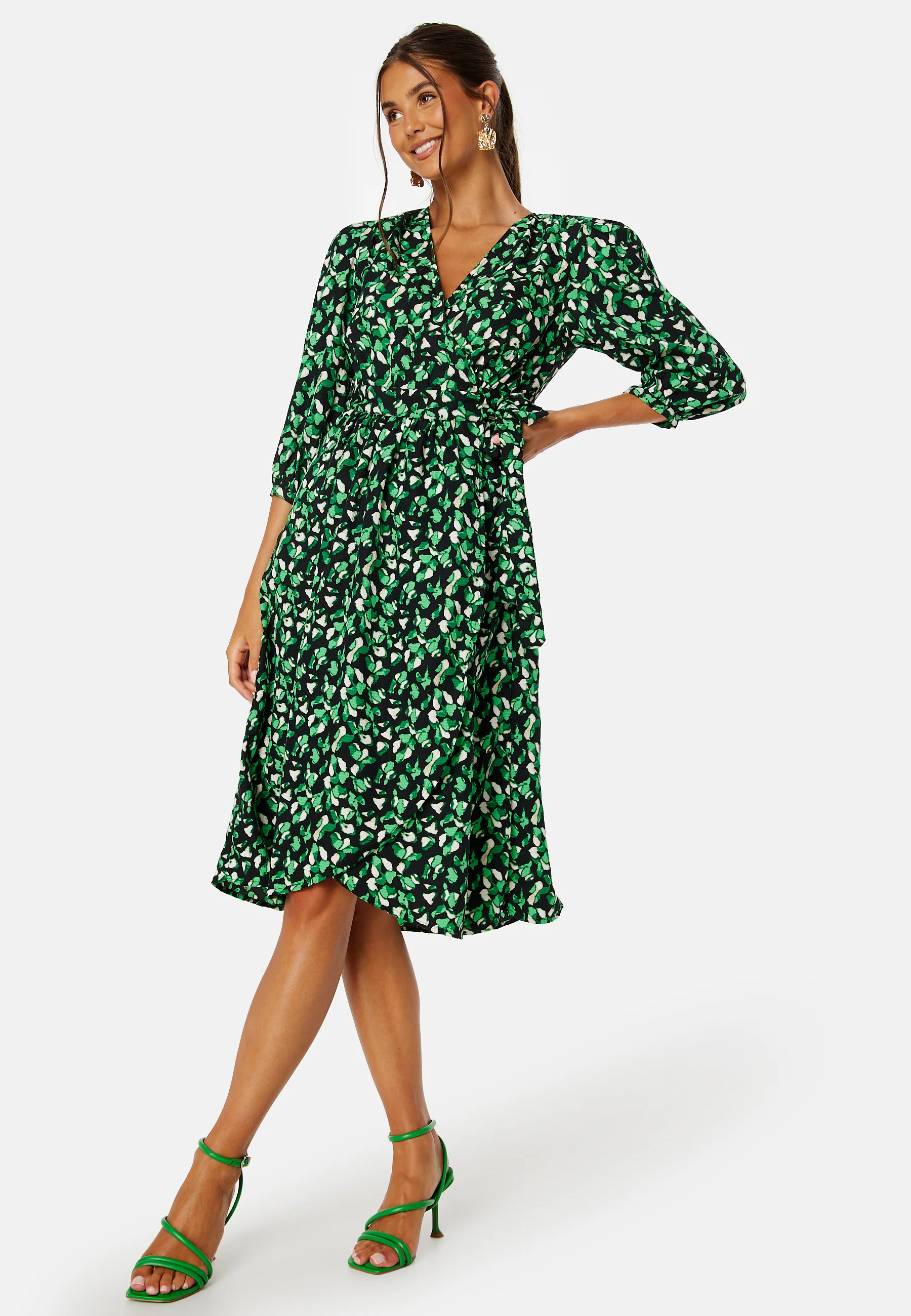 Meda Bri V-neck 3/4 Mid Calf Dress/SU - Image 2