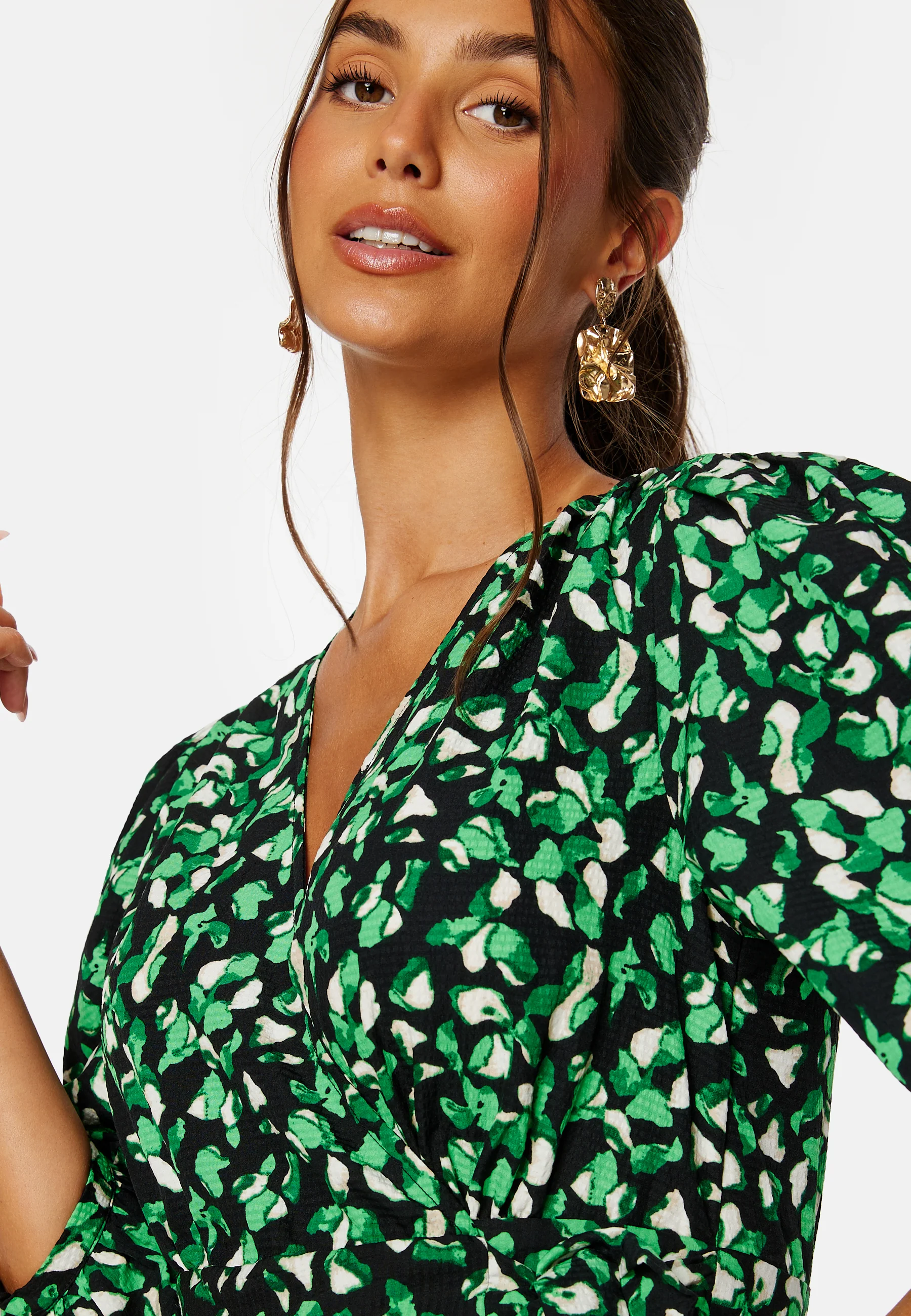 Meda Bri V-neck 3/4 Mid Calf Dress/SU - Image 4