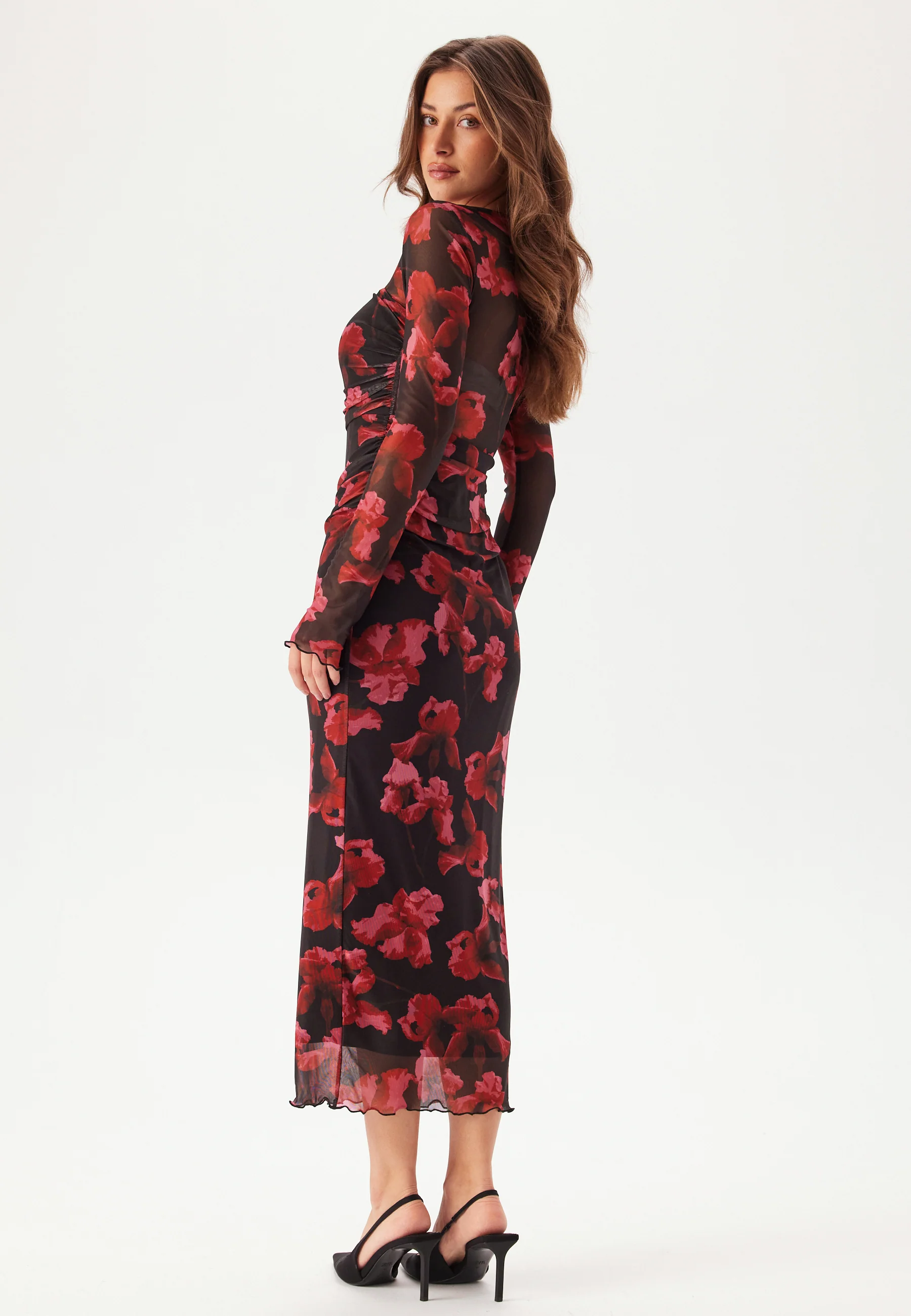 Mesh Ruched Ankle Dress - Image 2