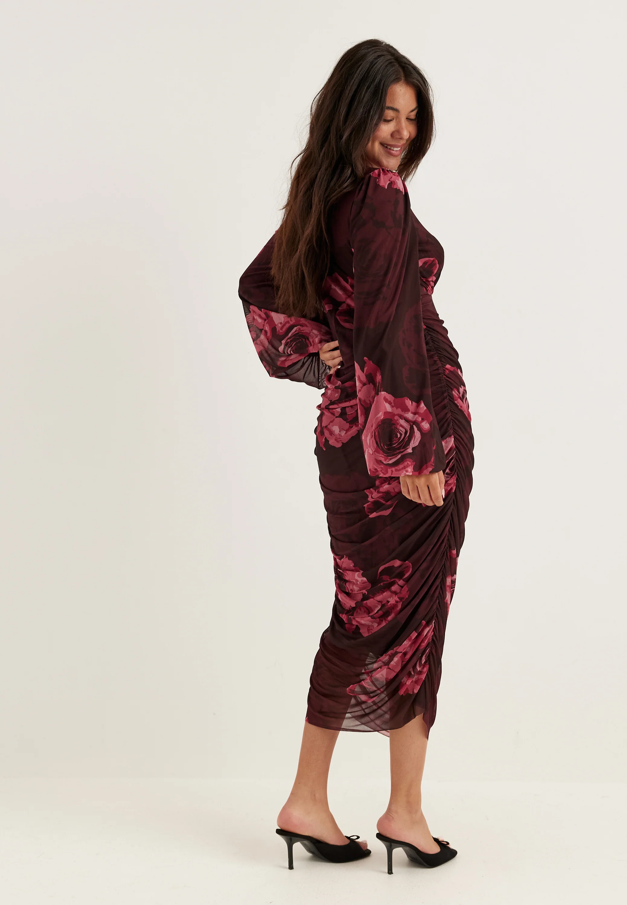 Mesh Wrap Ankle Dress - Image 3