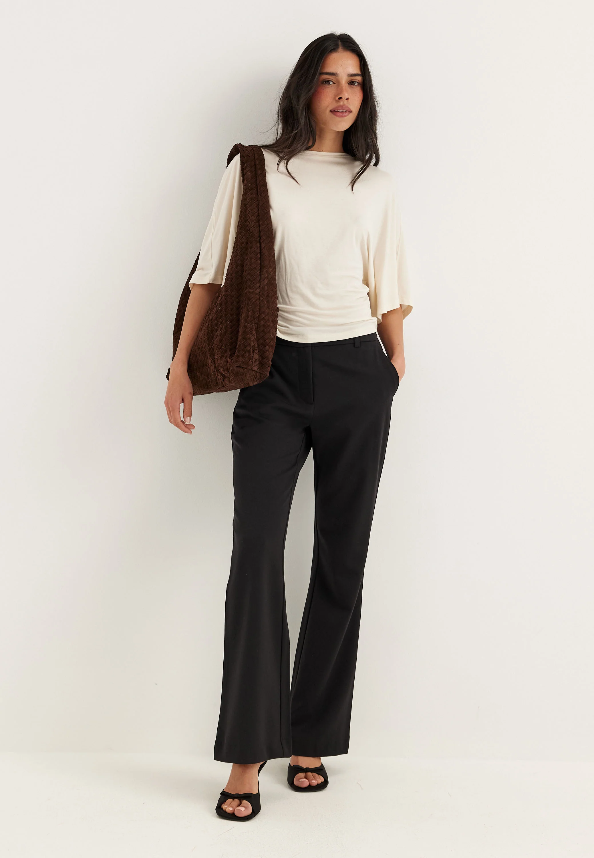 Mid Waist Flared Suit Trousers - Image 4