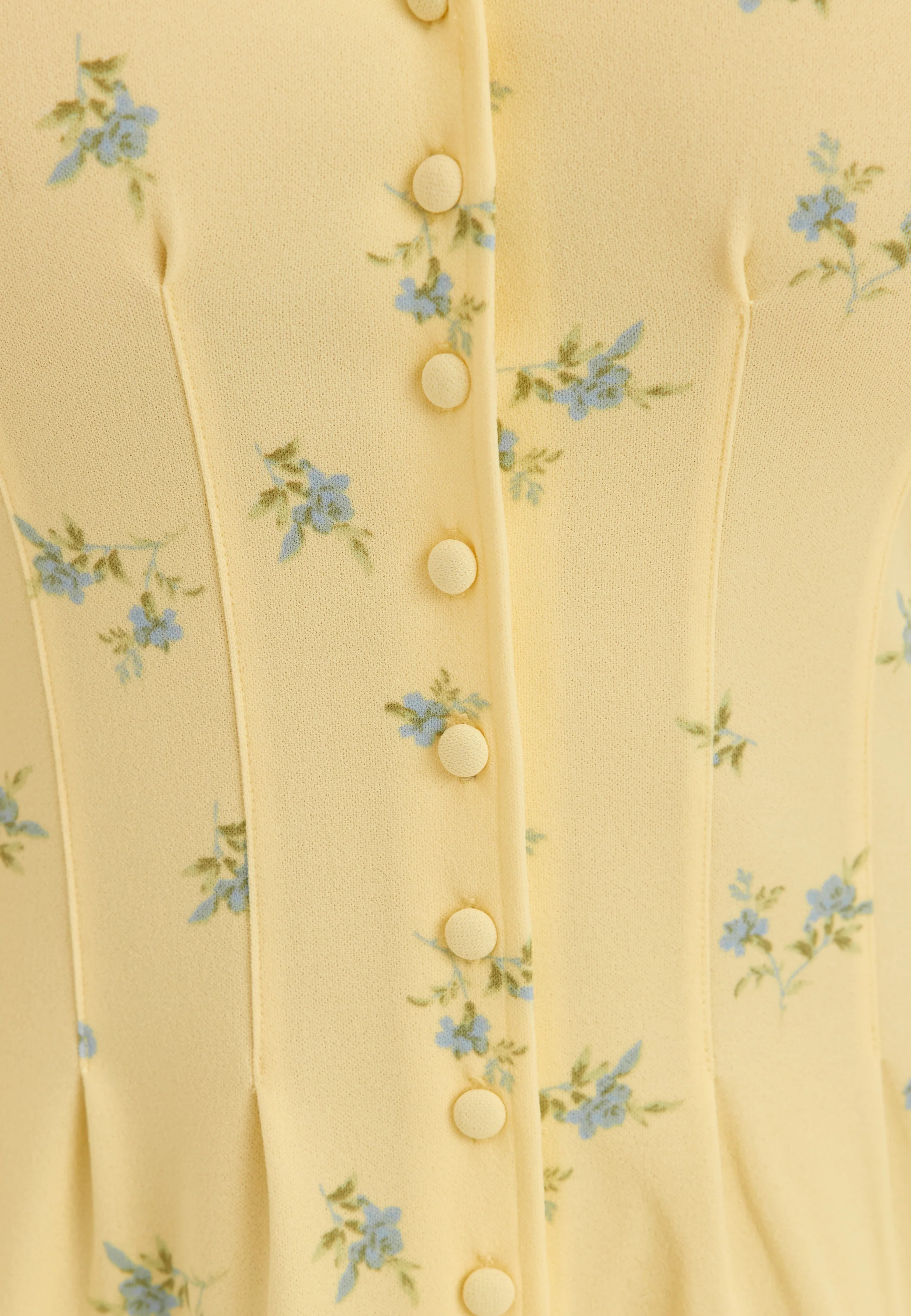 Midi Button Volume Sleeve Dress - Image 4