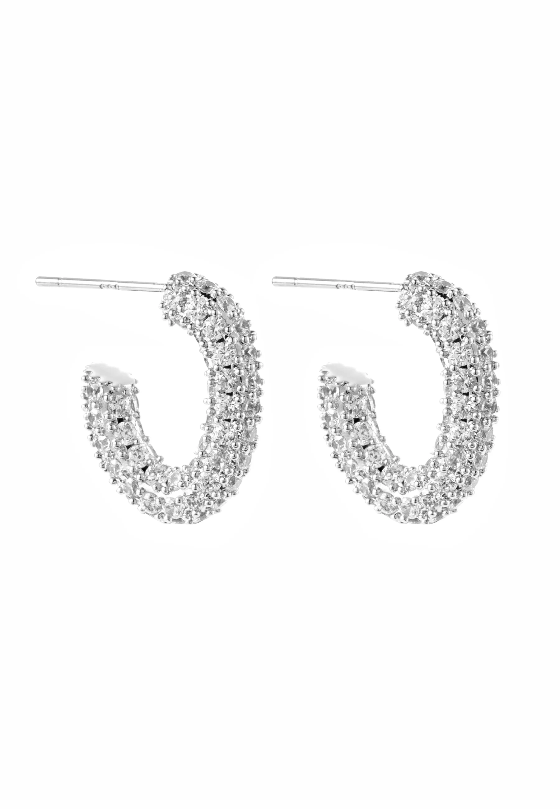 Monaco Pave Hoops 13 mm - Image 2
