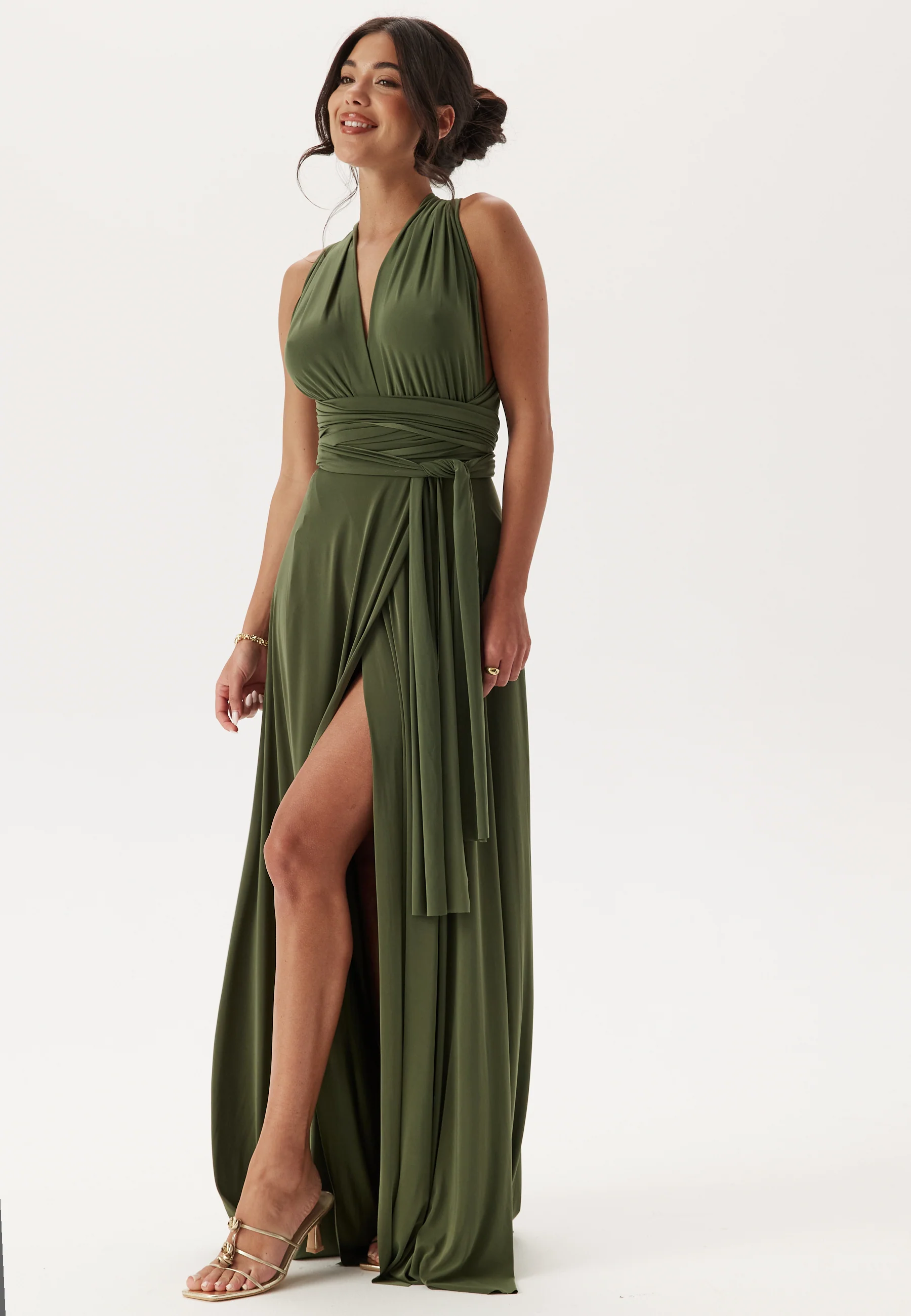 Multi Tie Maxi Dress Split
