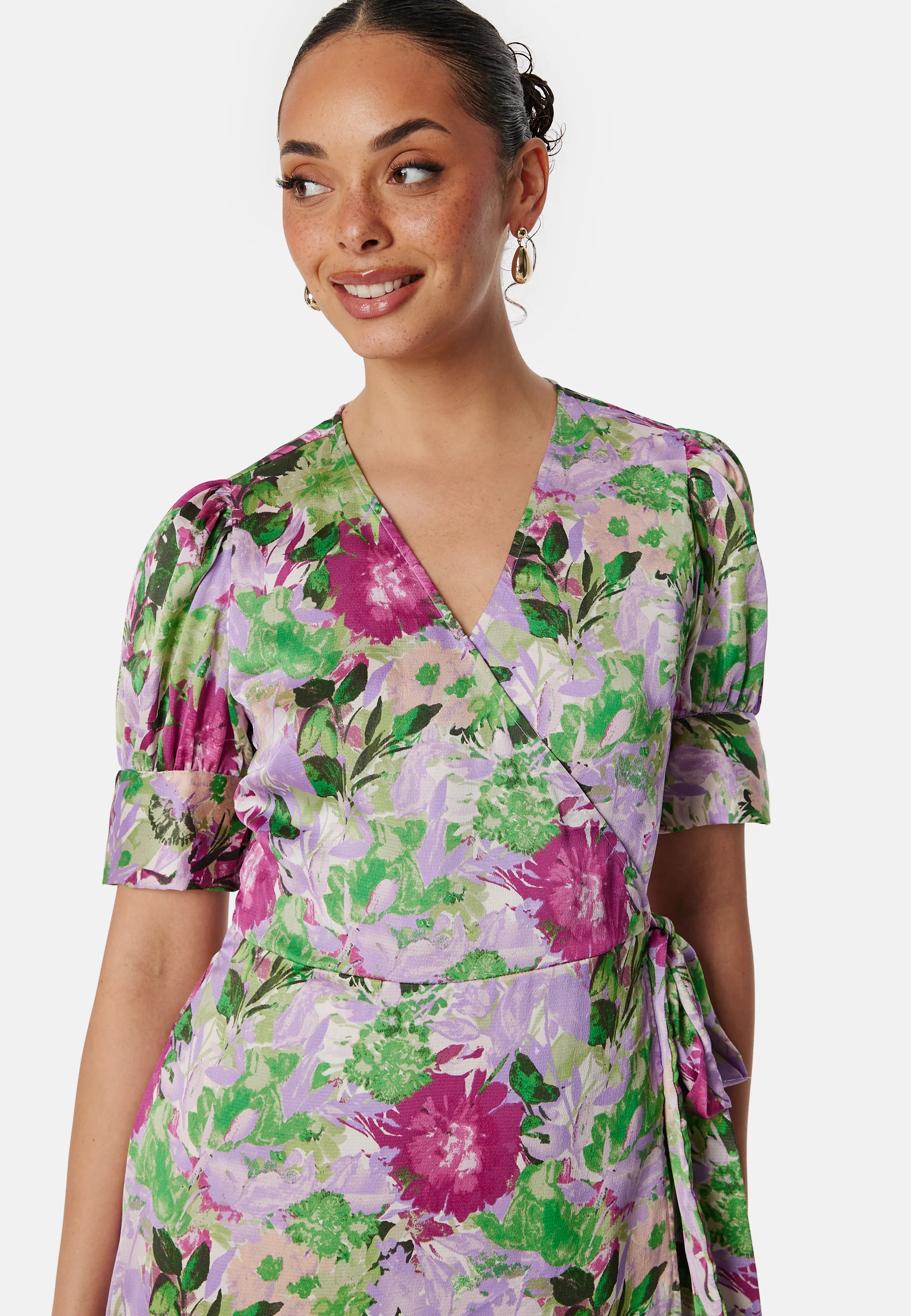 Naria S/S Wrap Midi Dress - Image 2
