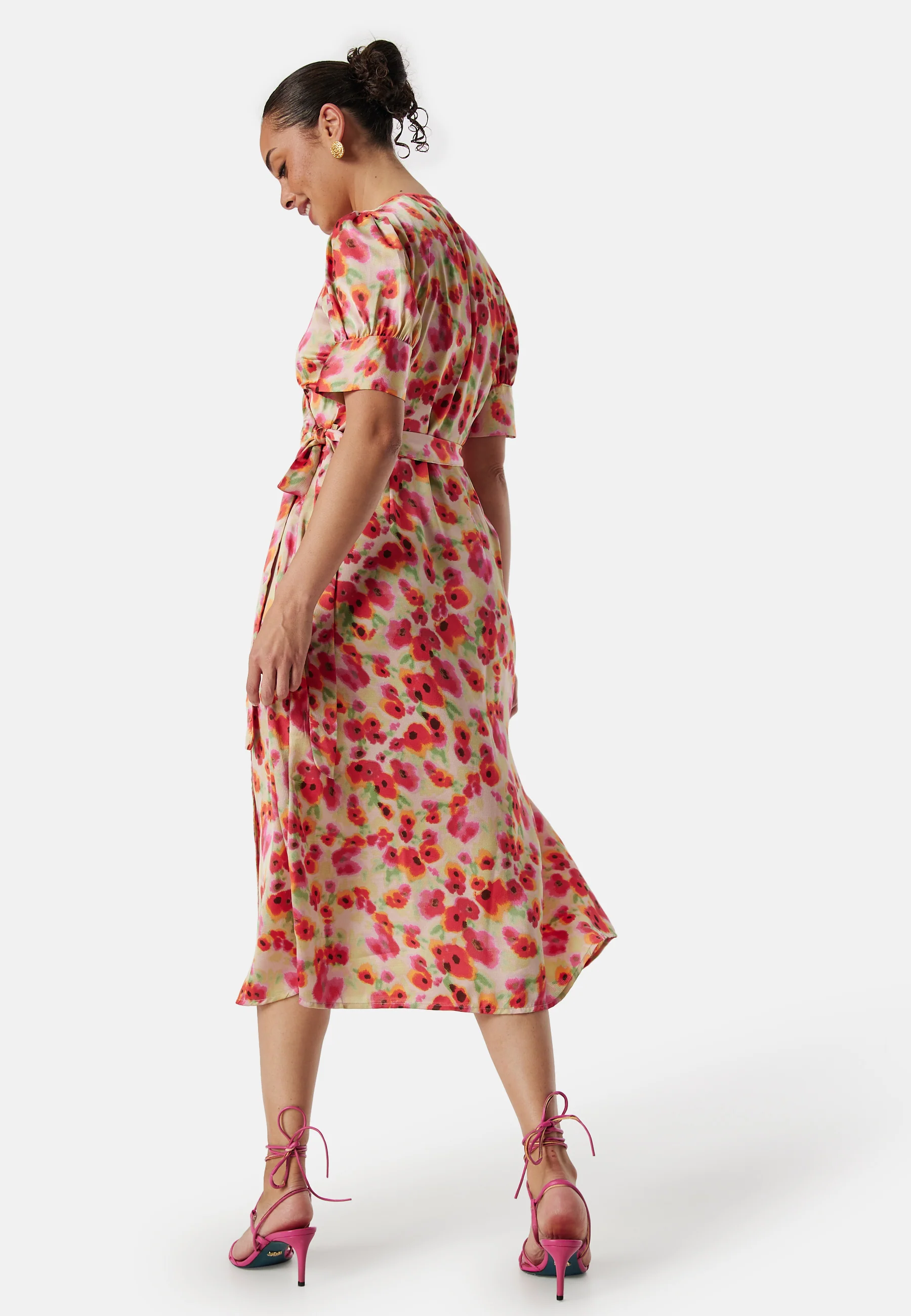 Naria S/S Wrap Midi Dress - Image 2
