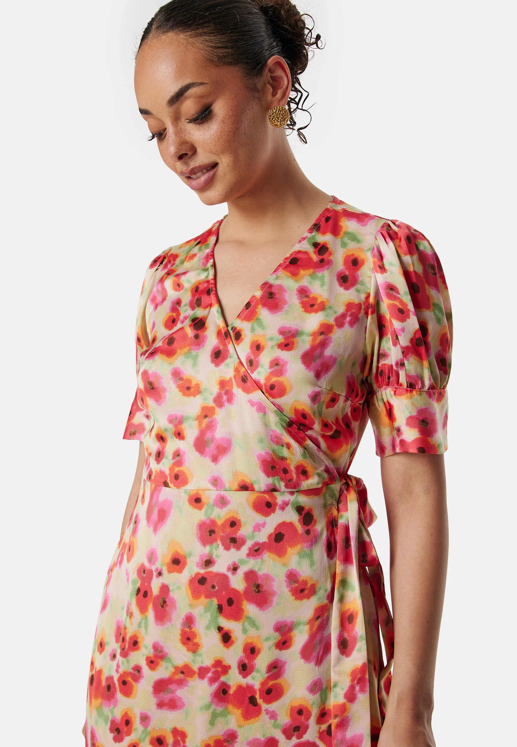 Naria S/S Wrap Midi Dress - Image 3