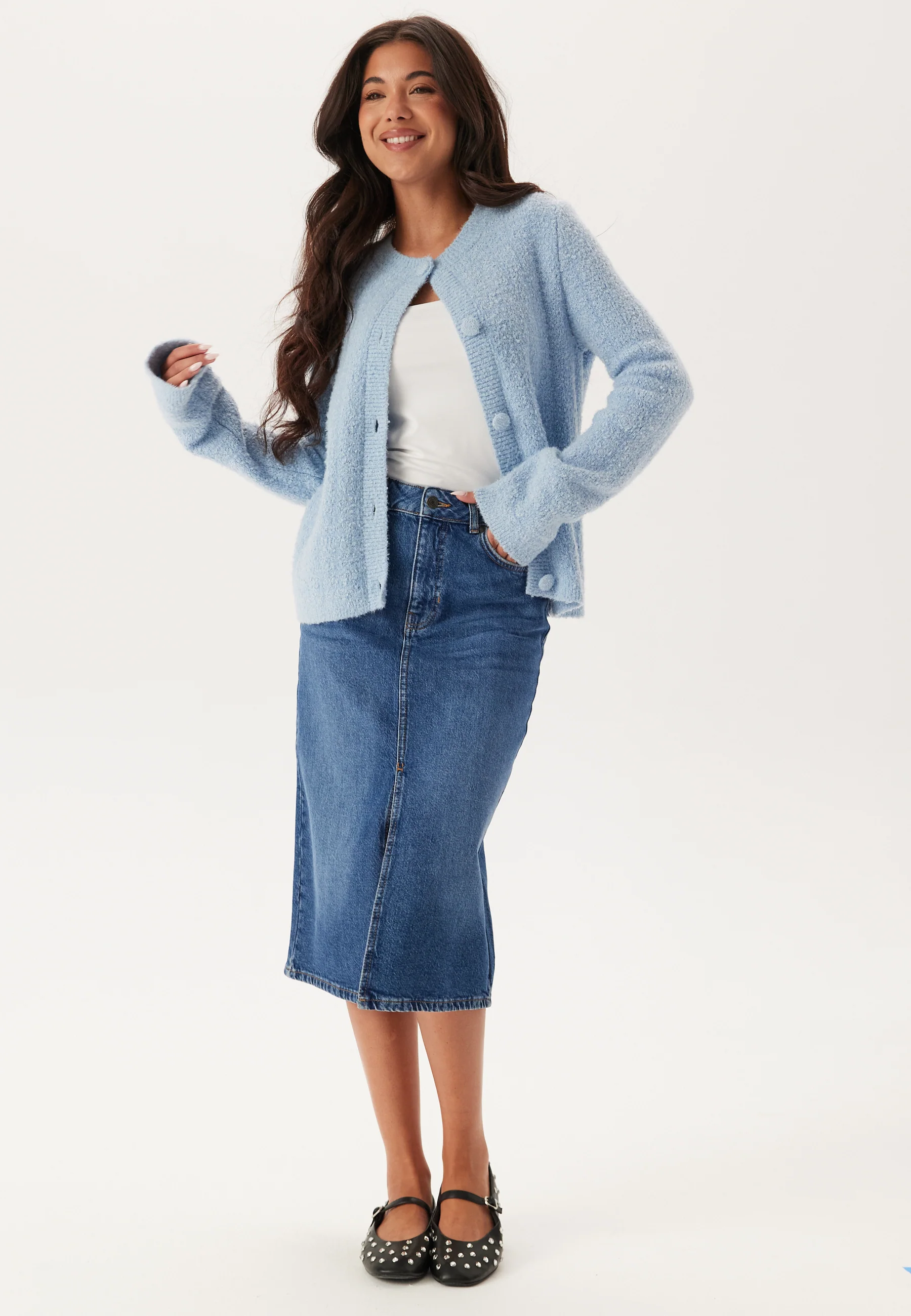 Objellen Mw Midi Denim Skirt - Image 3