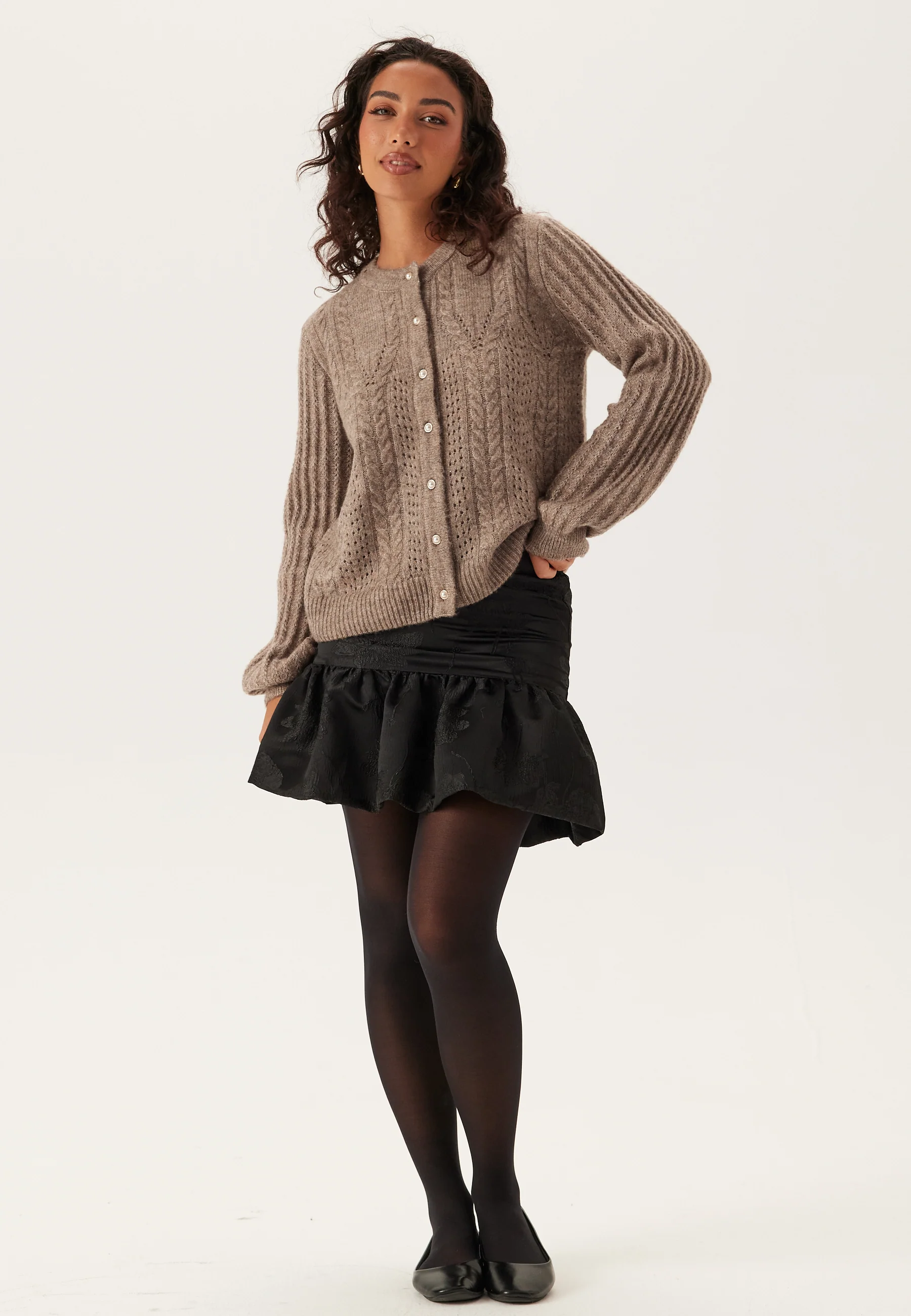 Objflora Re Ls Knit Button Cardigan - Image 3