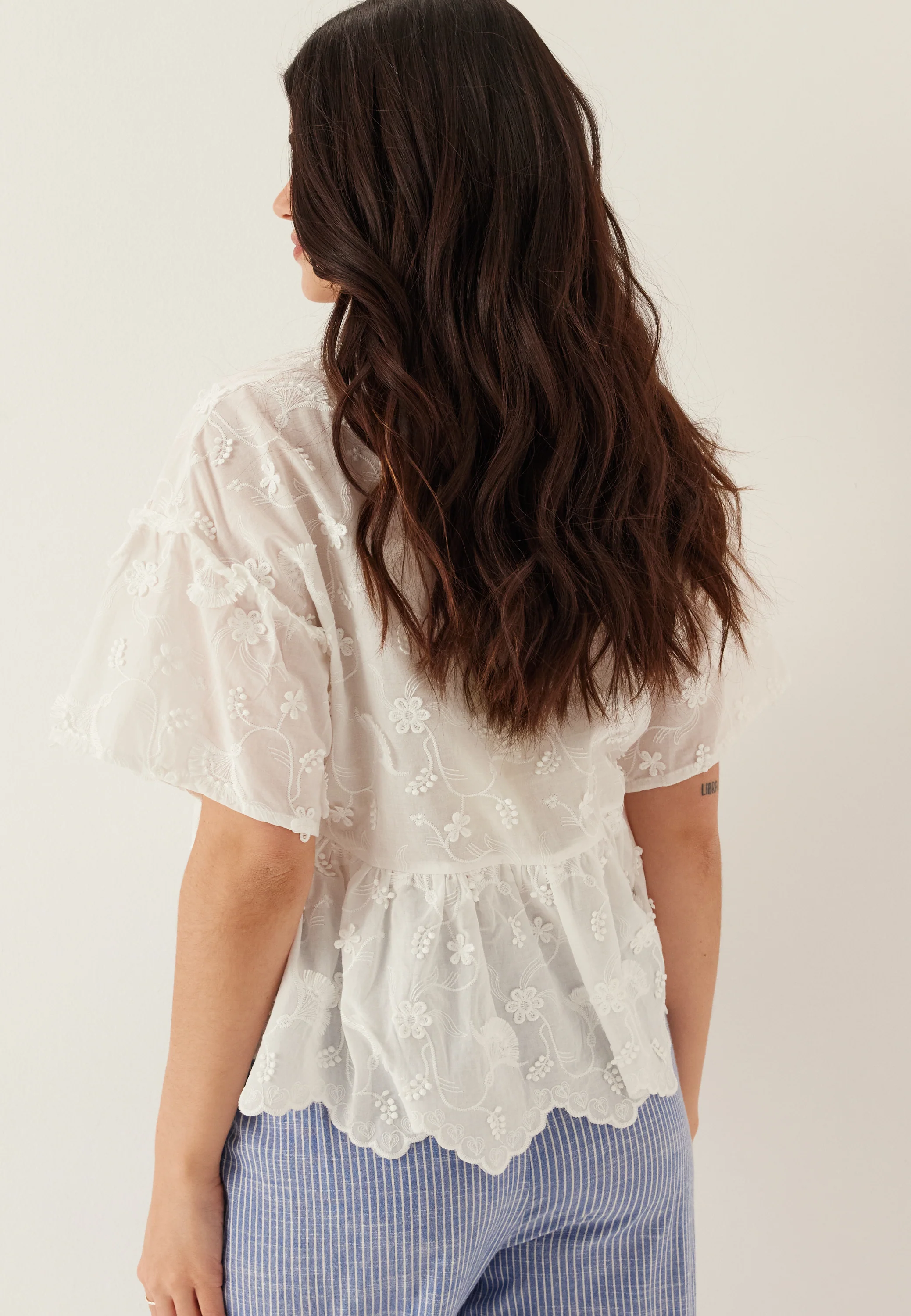 Objlora S/S RE V-NECK TOP - Image 2