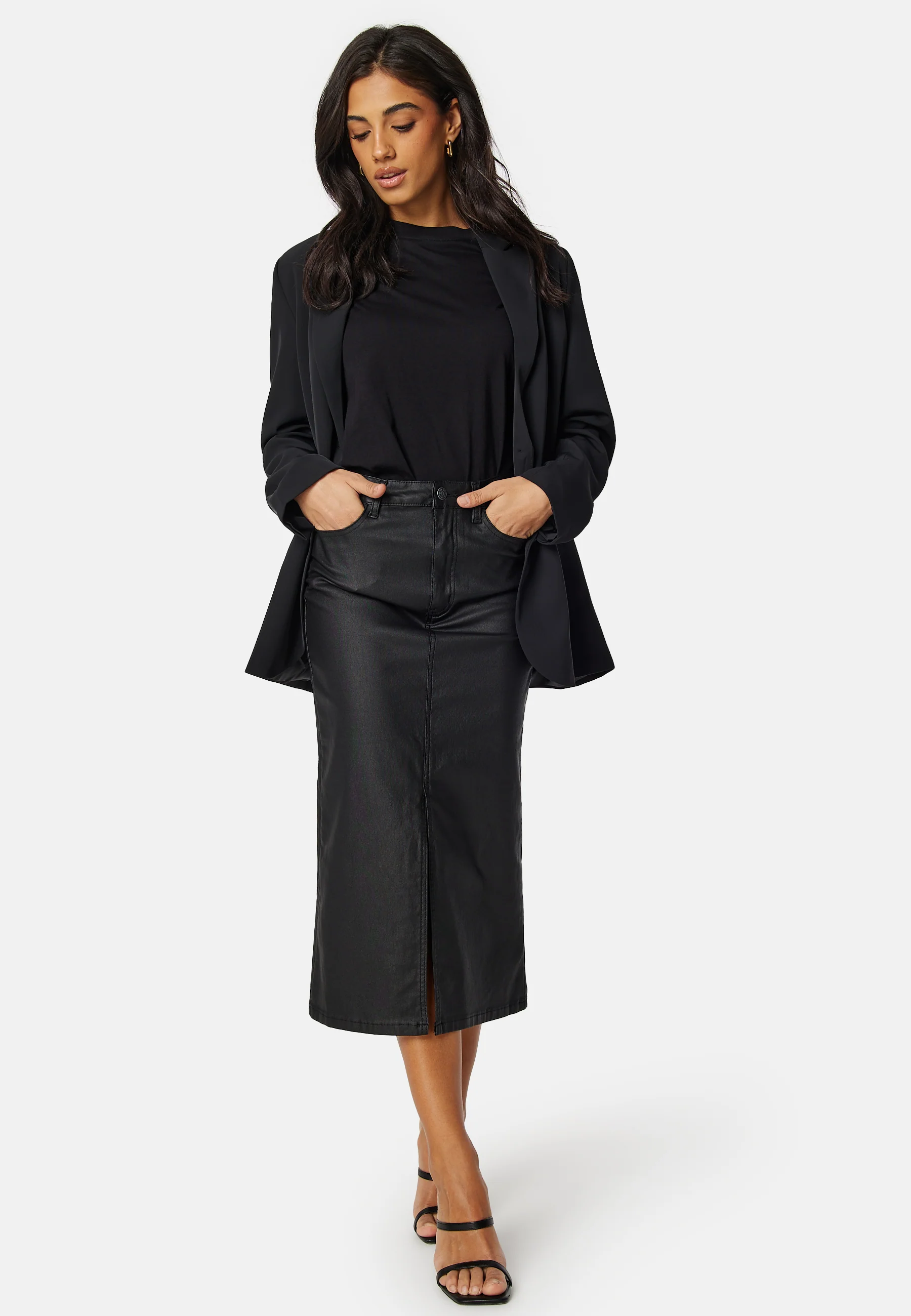 Objnaya Coated Mid Waist Skirt - Image 2