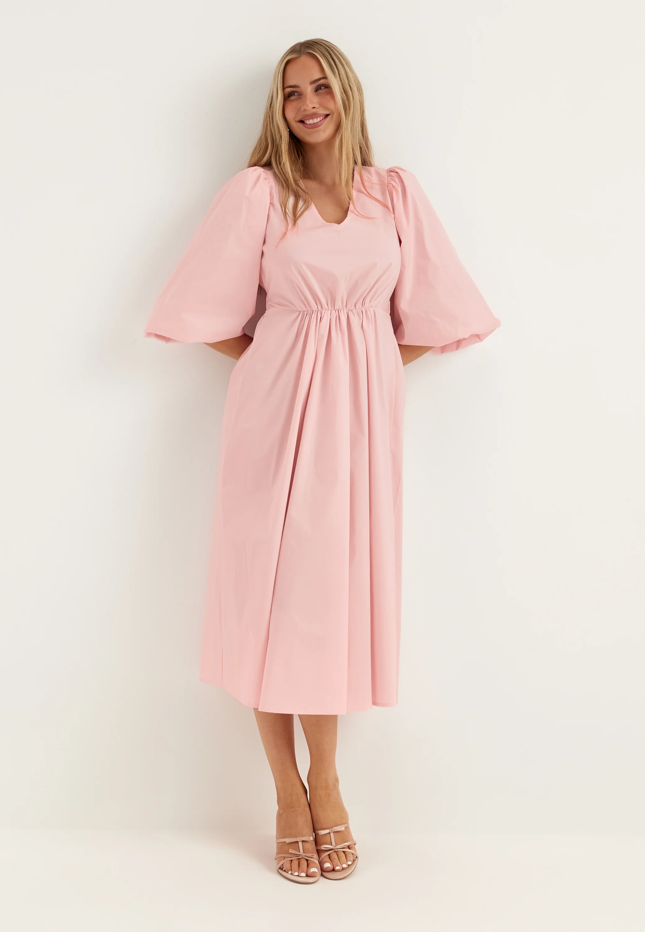 Objpaige 2/4 RE VNECK MIDI DRESS